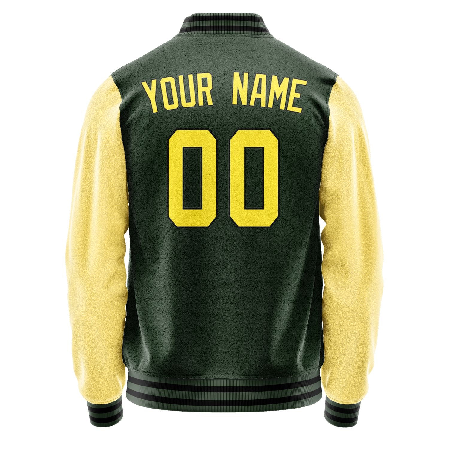 Custom Dark Green Light Yellow Jacket JA0606260617B31726