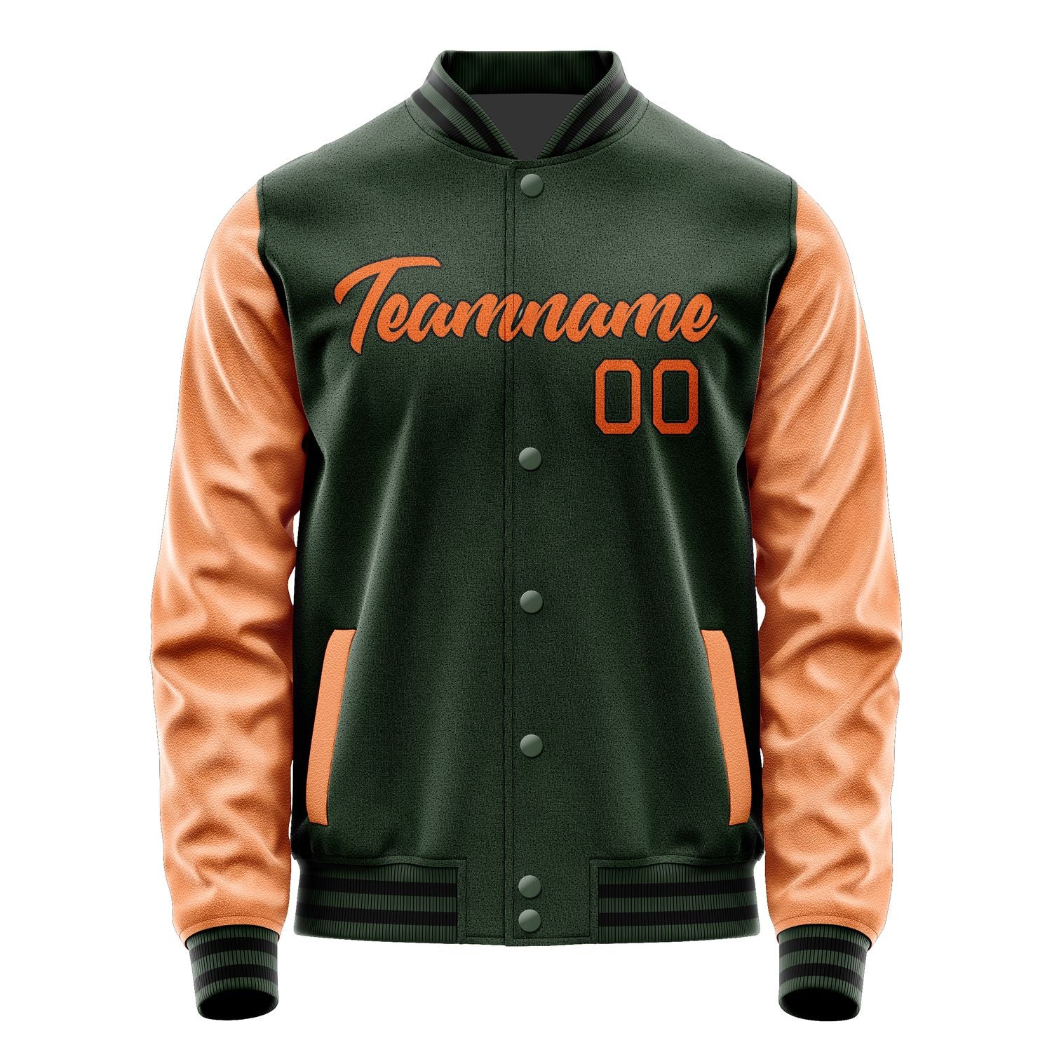 Custom Dark Green Orange Jacket JA0606280617B21728