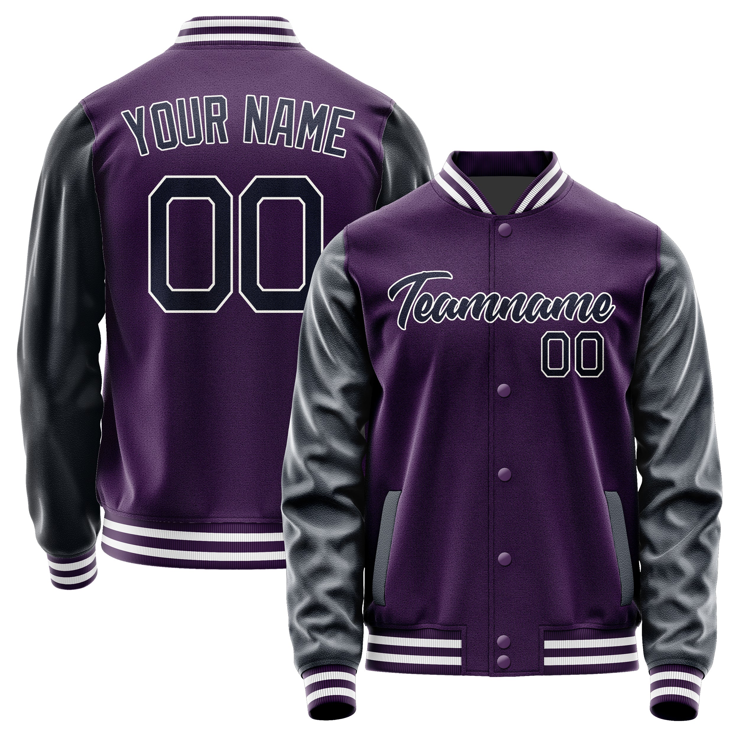 Custom Purple Navy Jacket JA0707110718B21811