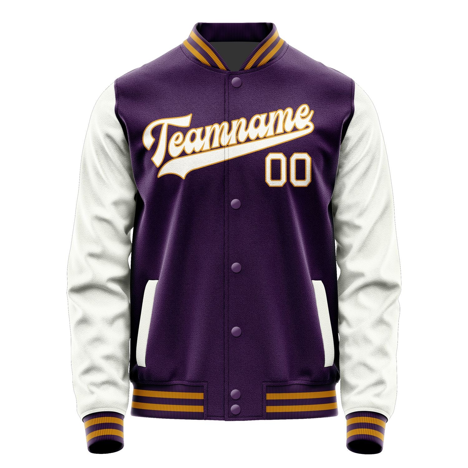 Custom Purple White Jacket JA0707180719B31918