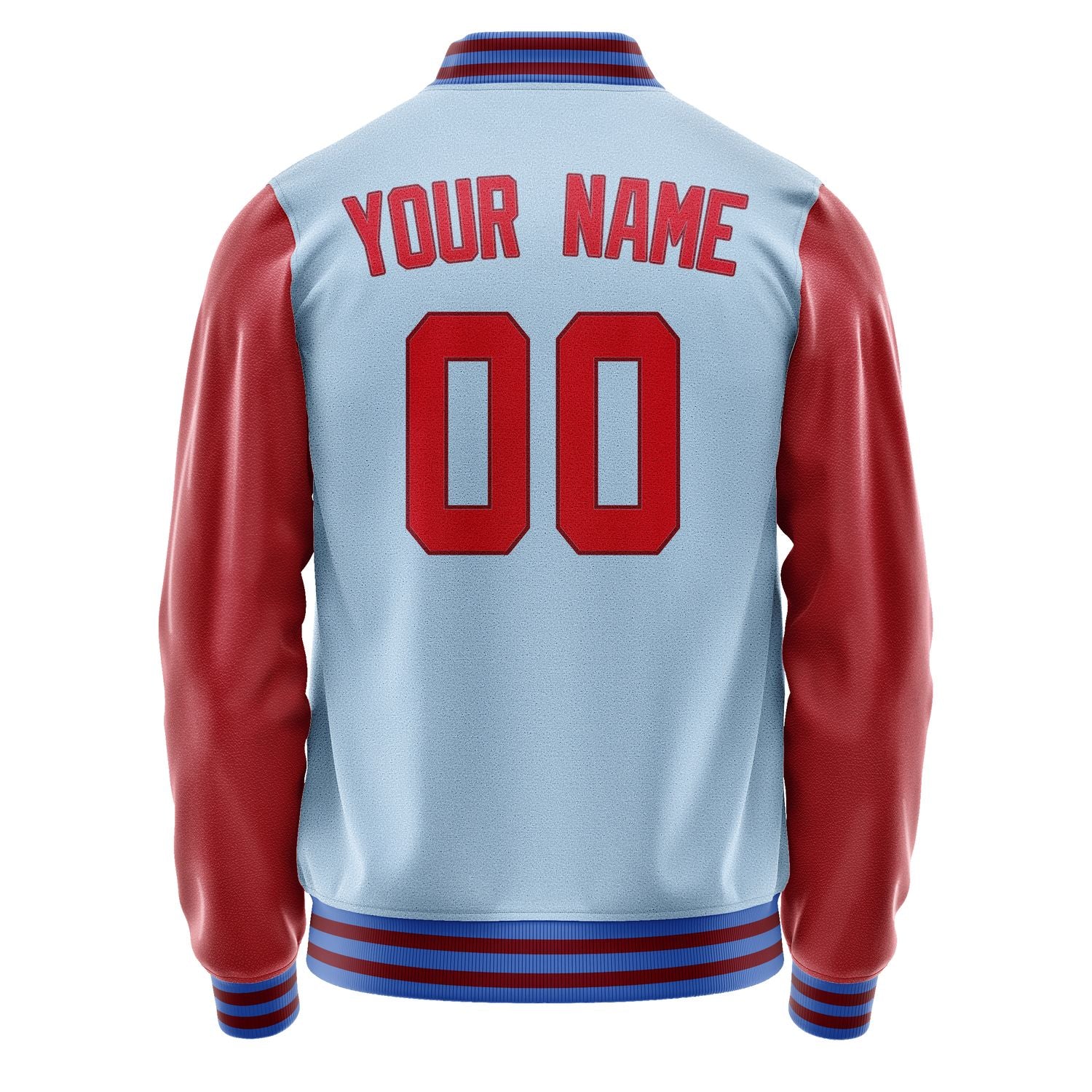 Custom Light Blue Red Jacket JA0808140915B31514