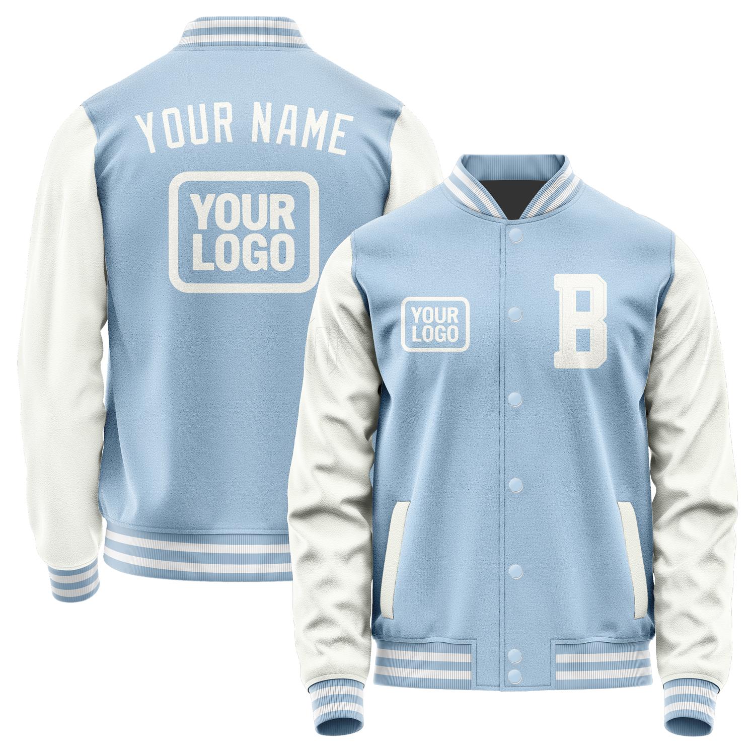 Custom Light Blue White Jacket JA080818081818181818