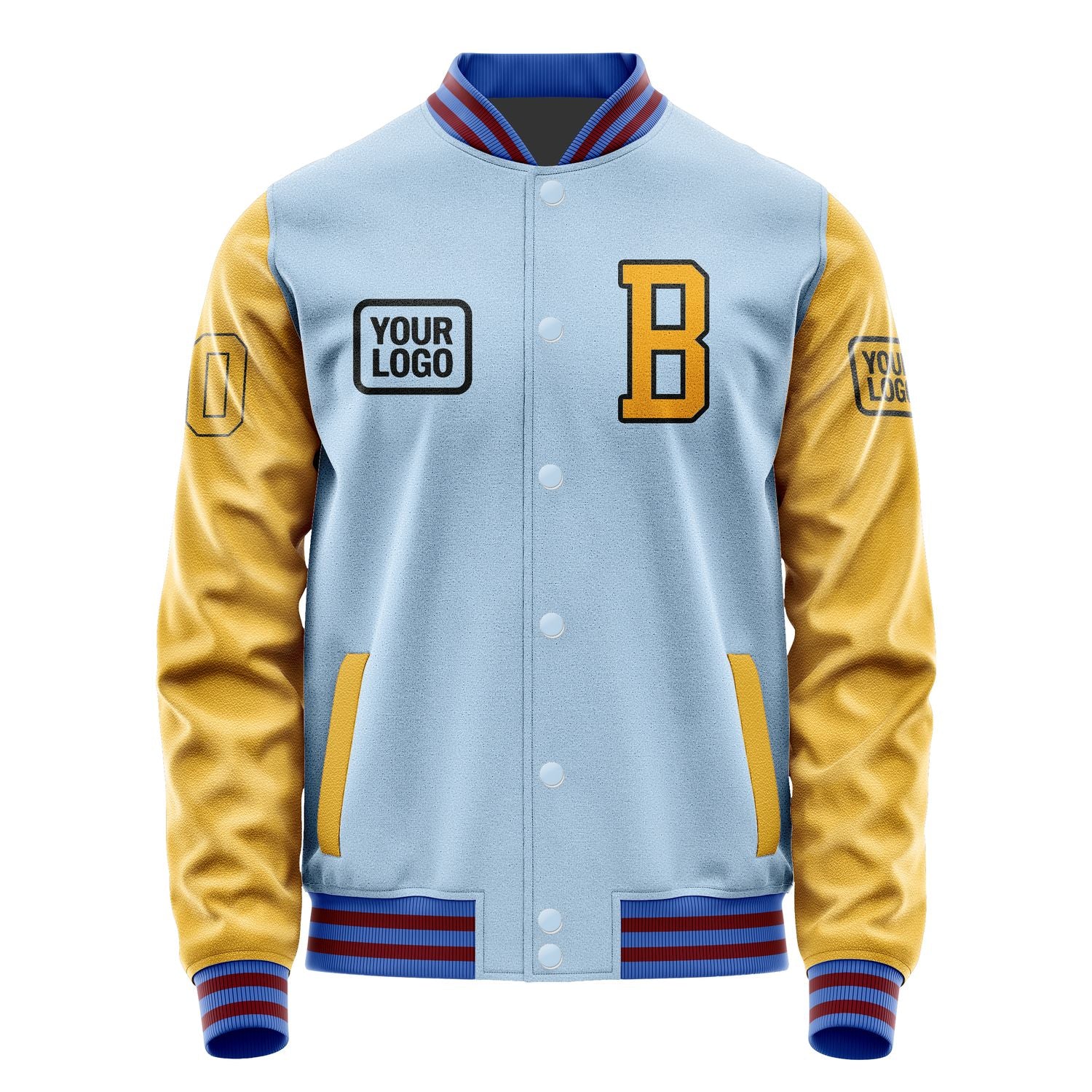 Custom Light Blue Yellow Jacket JA080819091517191917