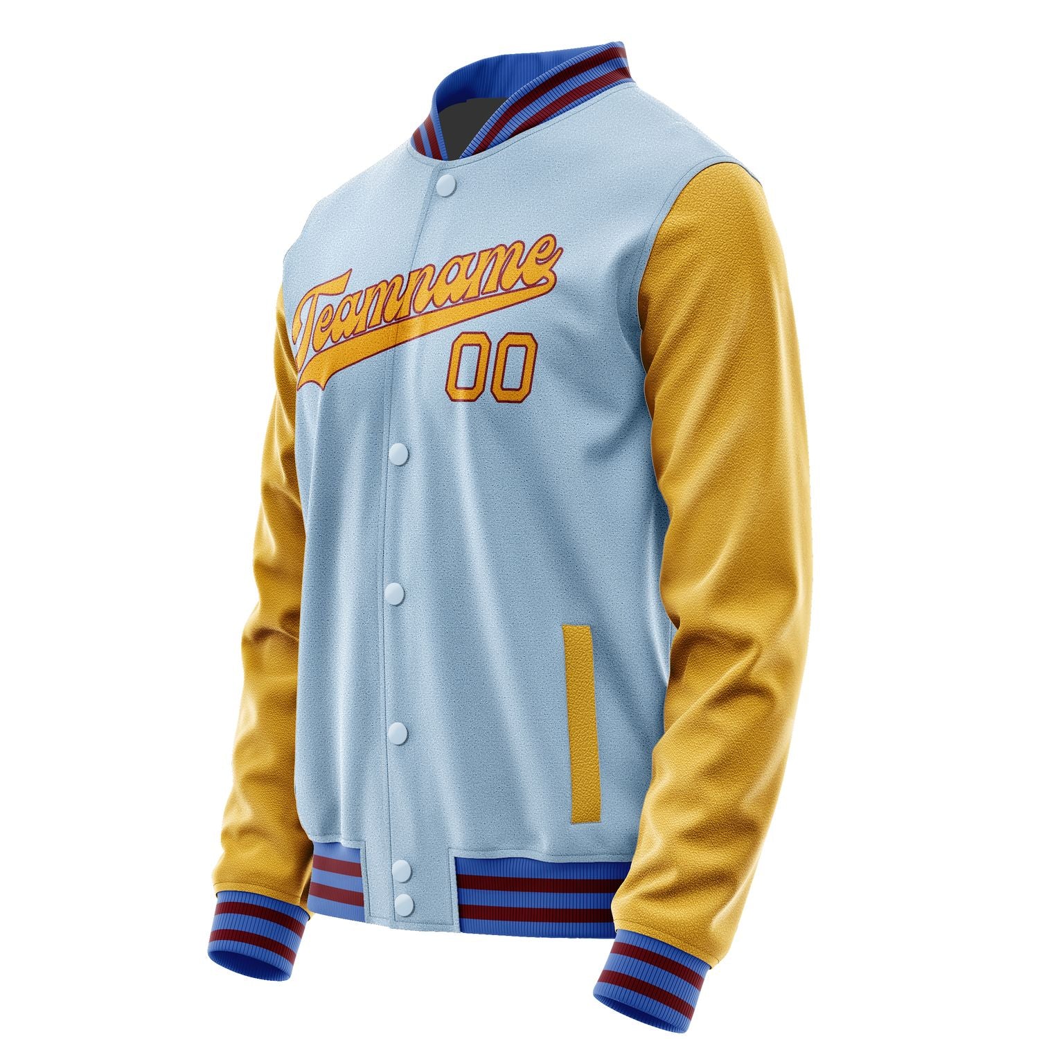 Custom Light Blue Yellow Jacket JA0808190915B31519