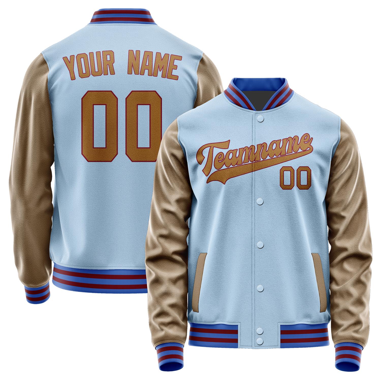 Custom Light Blue Khaki Jacket JA0808220915B31522