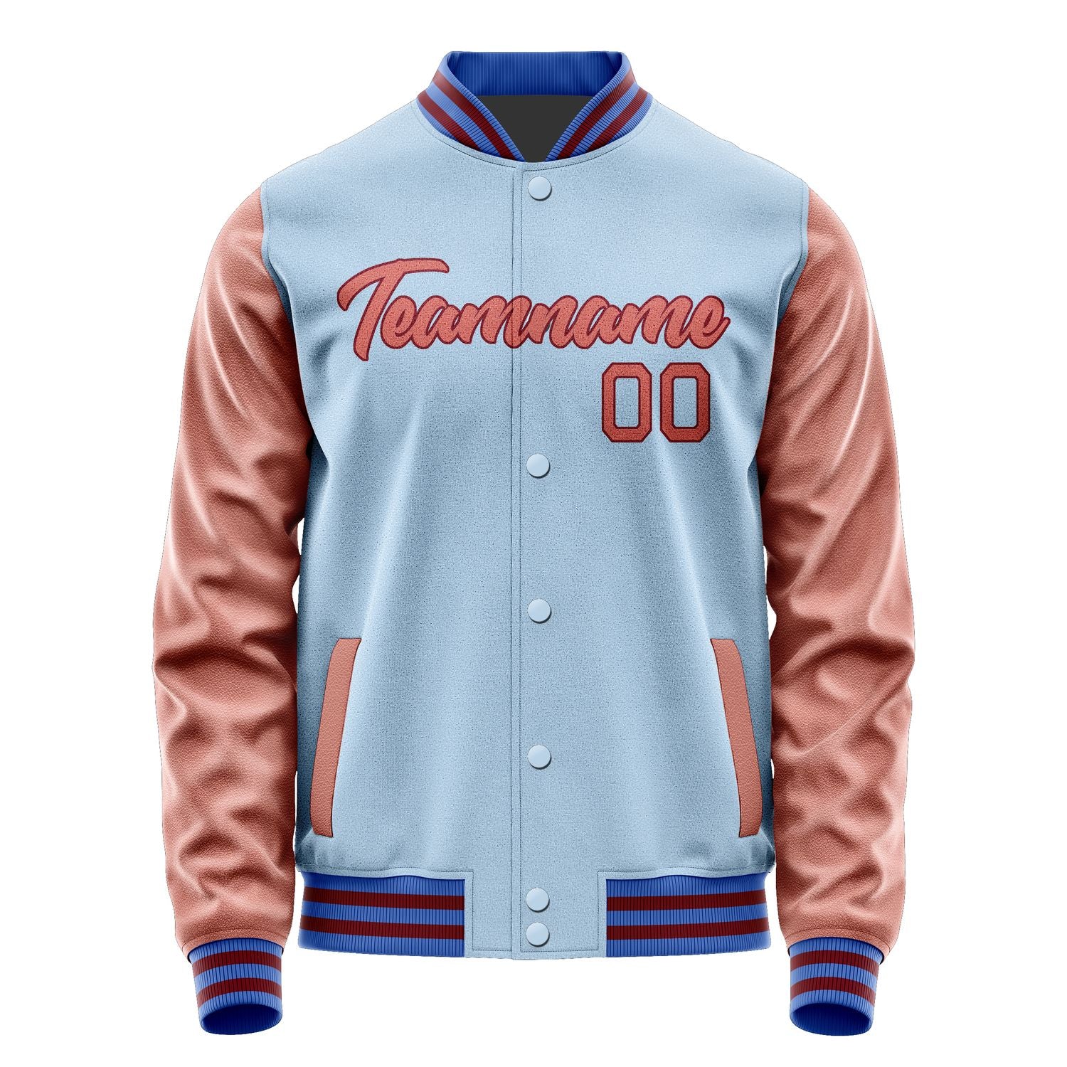 Custom Light Blue Copper Rose Jacket JA0808290915B21529