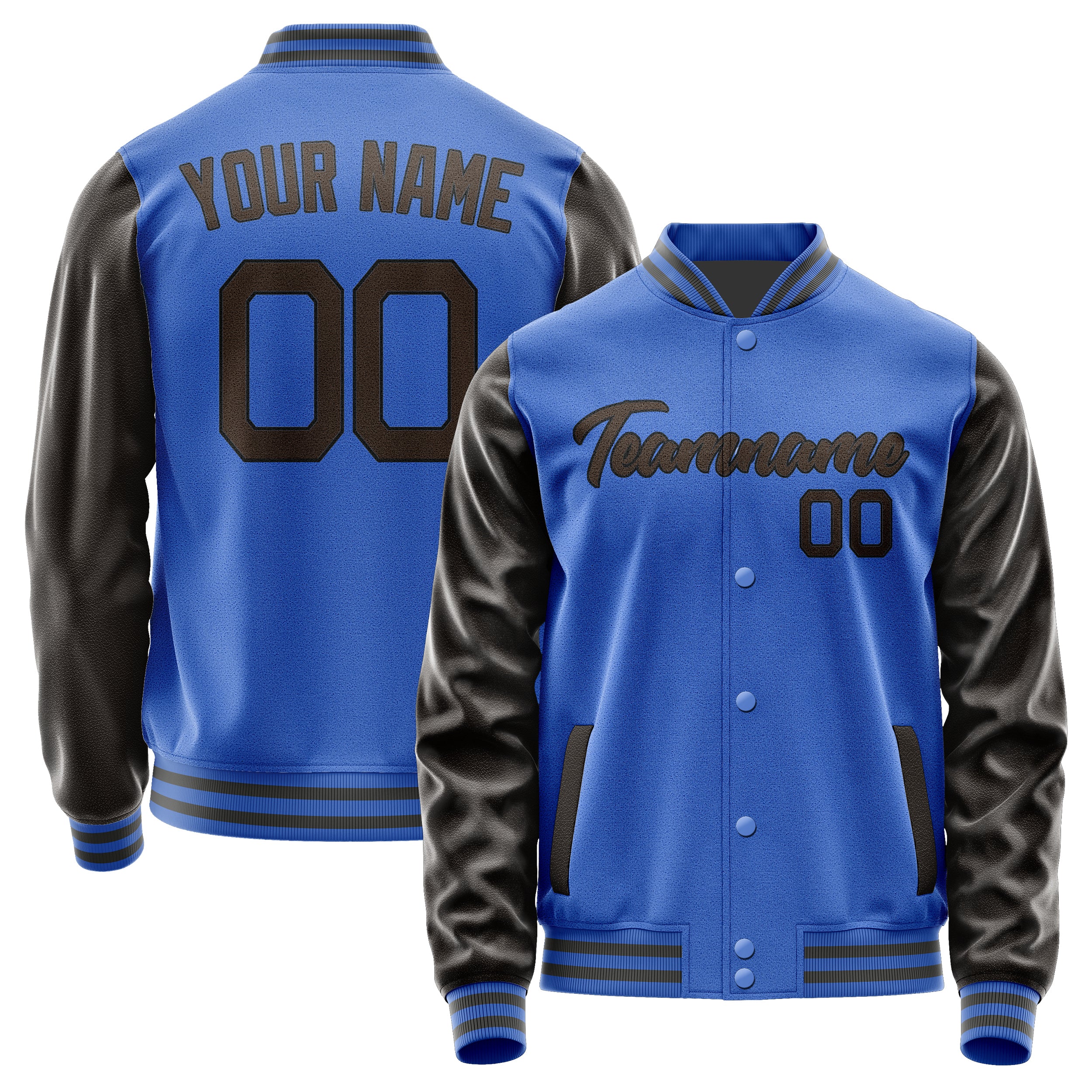 Custom Sky Blue Brown Jacket JA0909010920B21701