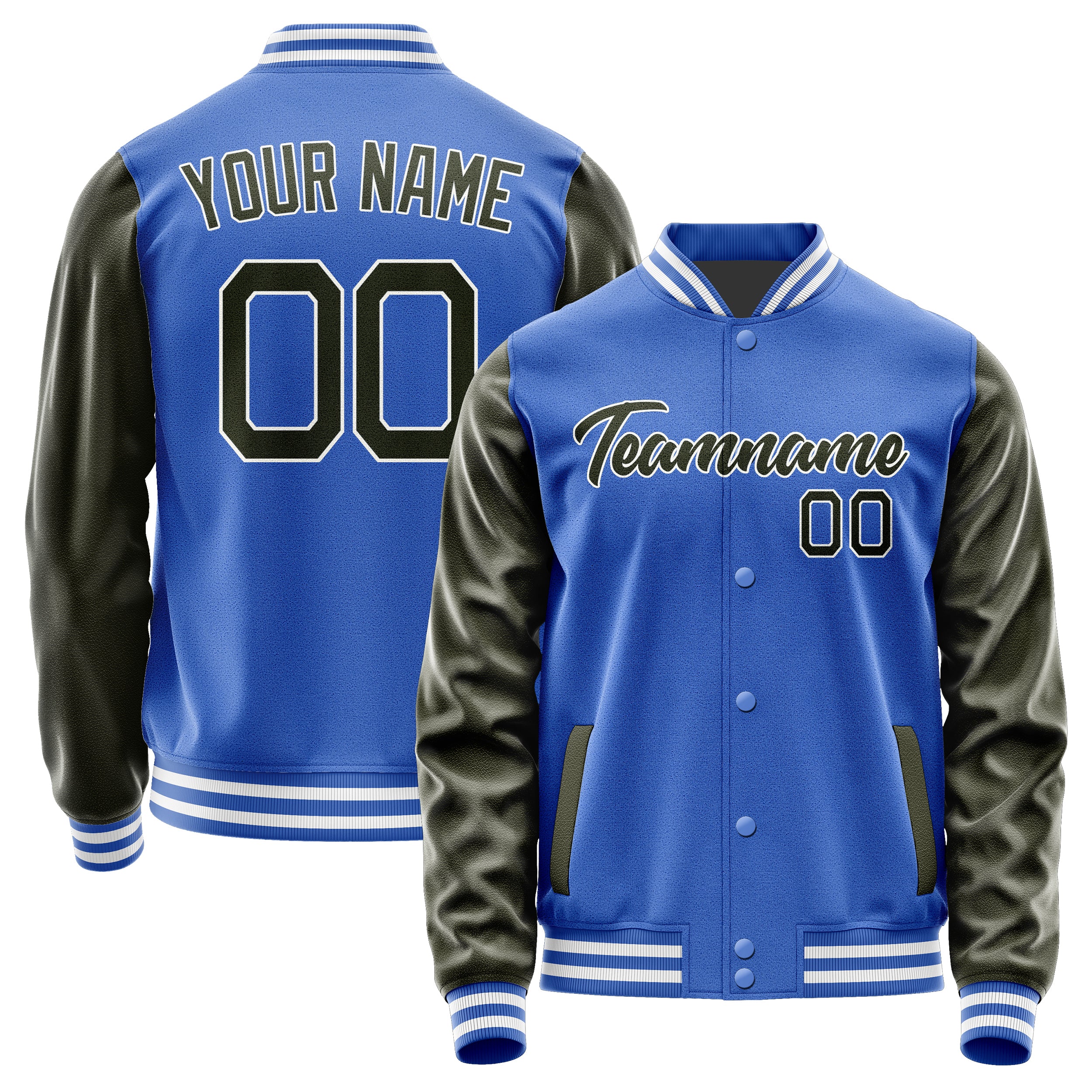 Custom Sky Blue Olive Jacket JA0909020918B21802