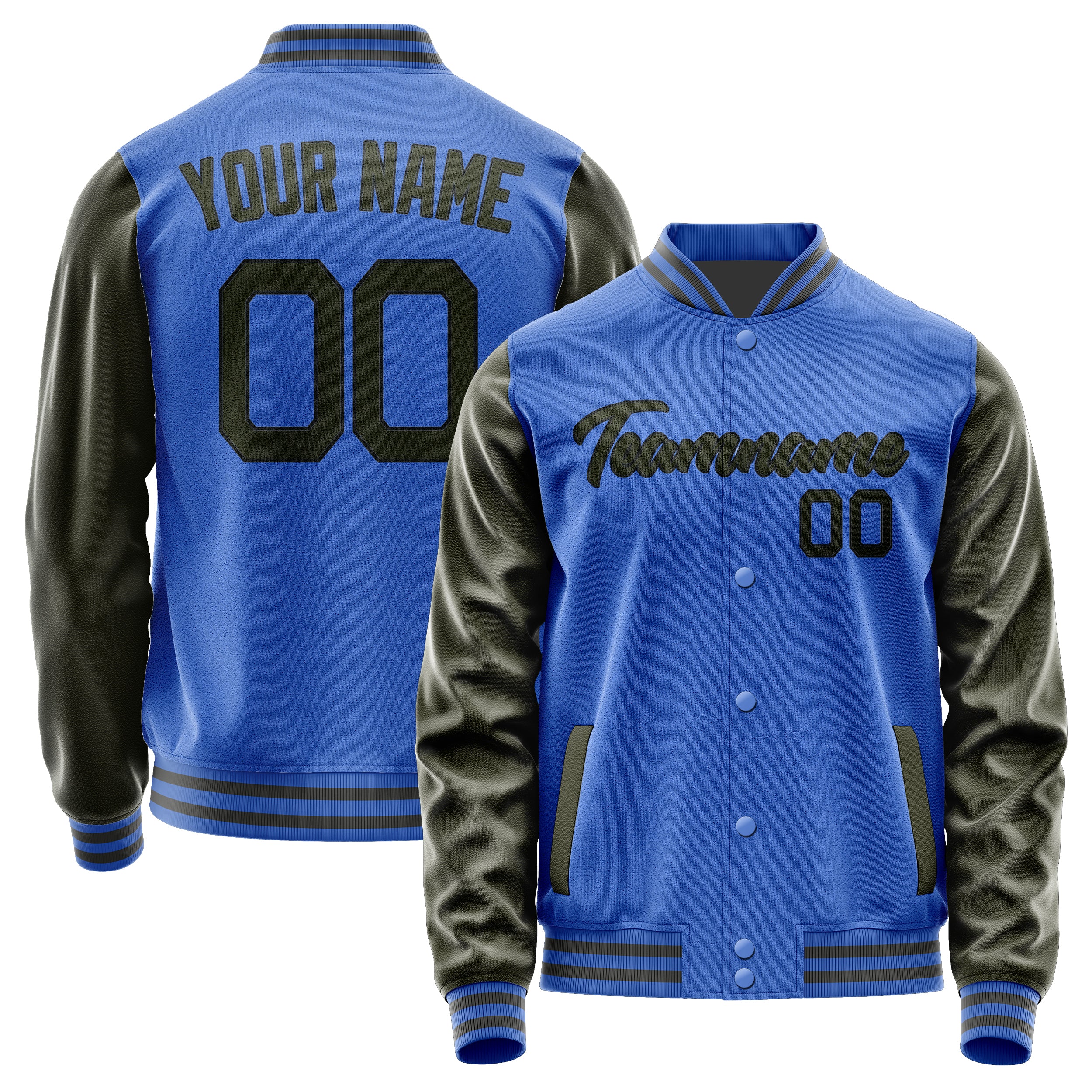 Custom Sky Blue Olive Jacket JA0909020920B21702