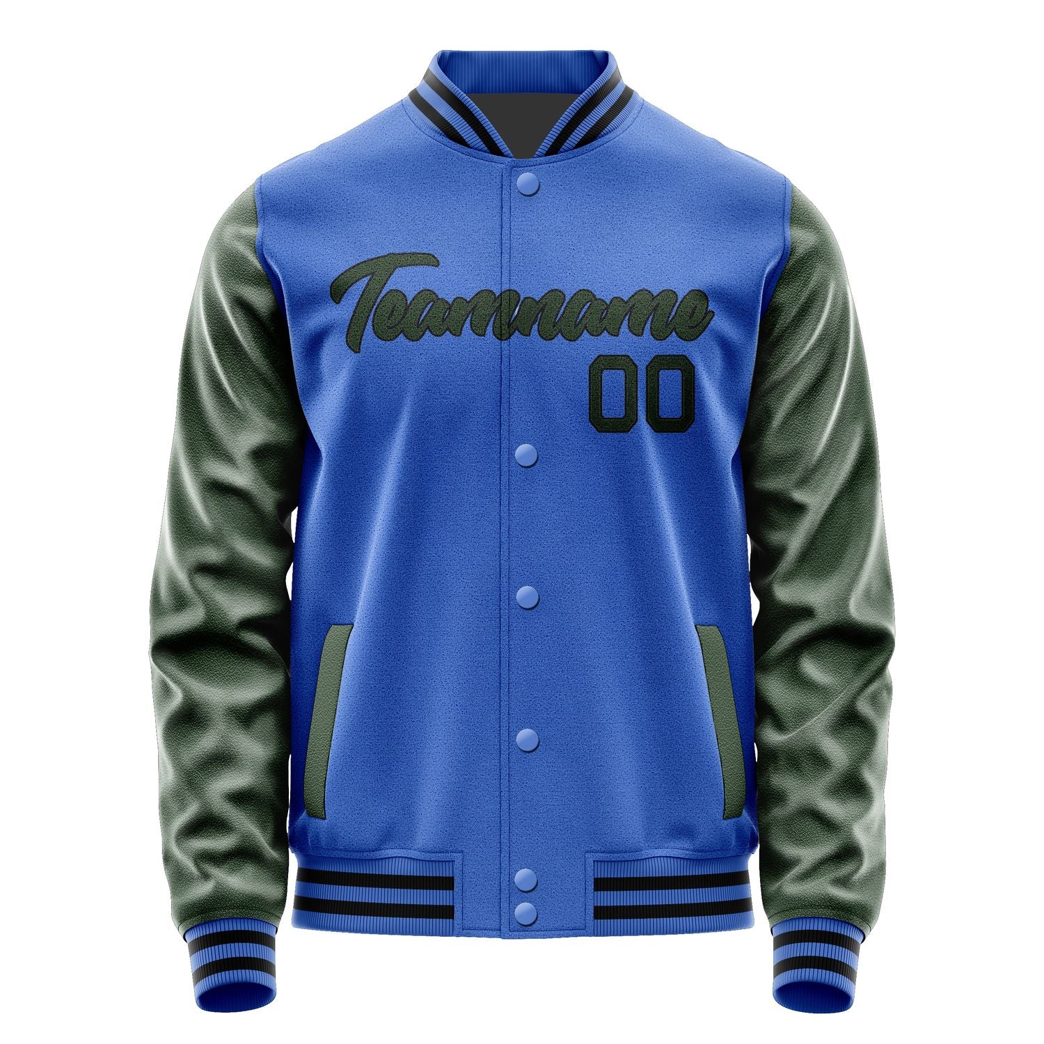 Custom Sky Blue Dark Green Jacket JA0909060917B21706