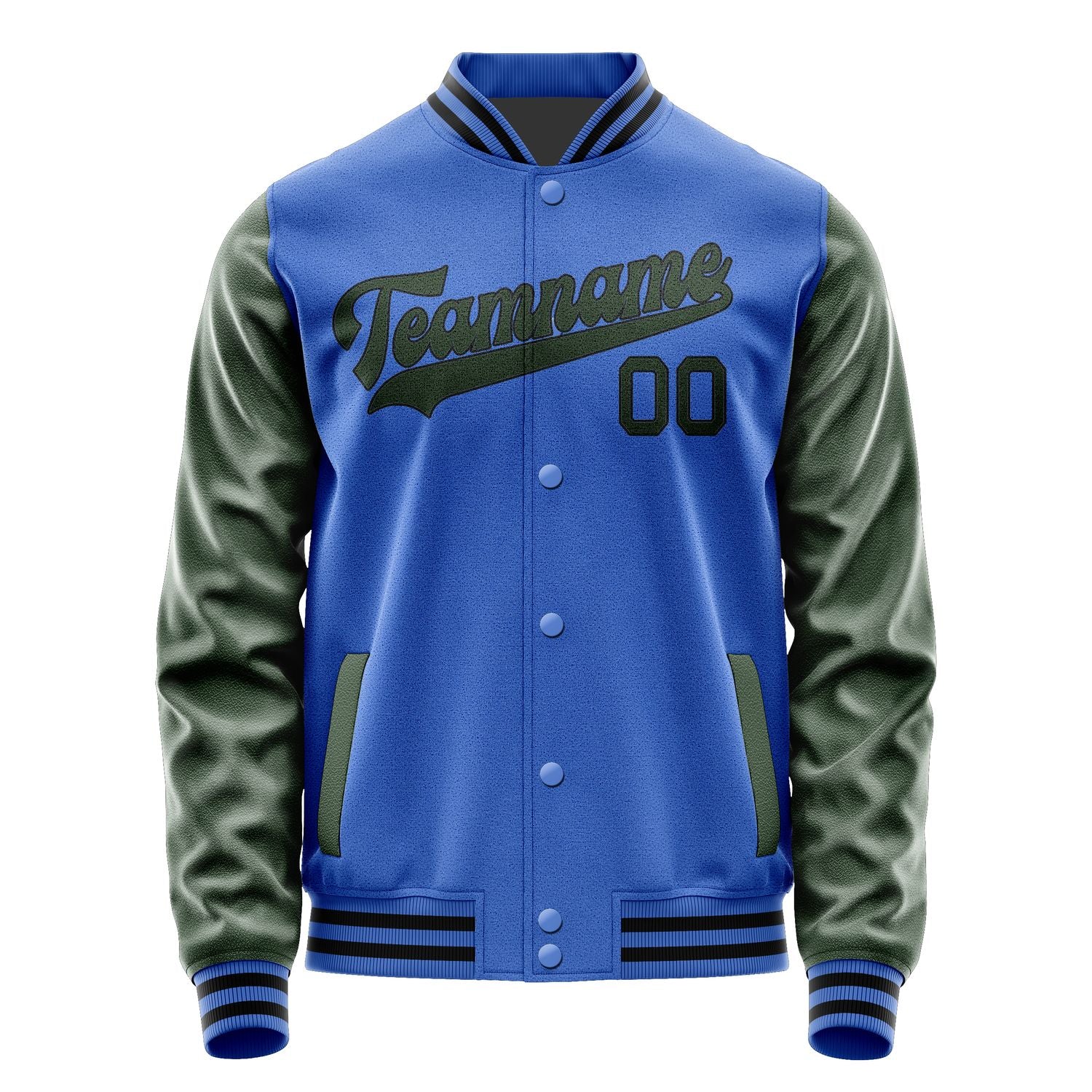 Custom Sky Blue Dark Green Jacket JA0909060917B31706