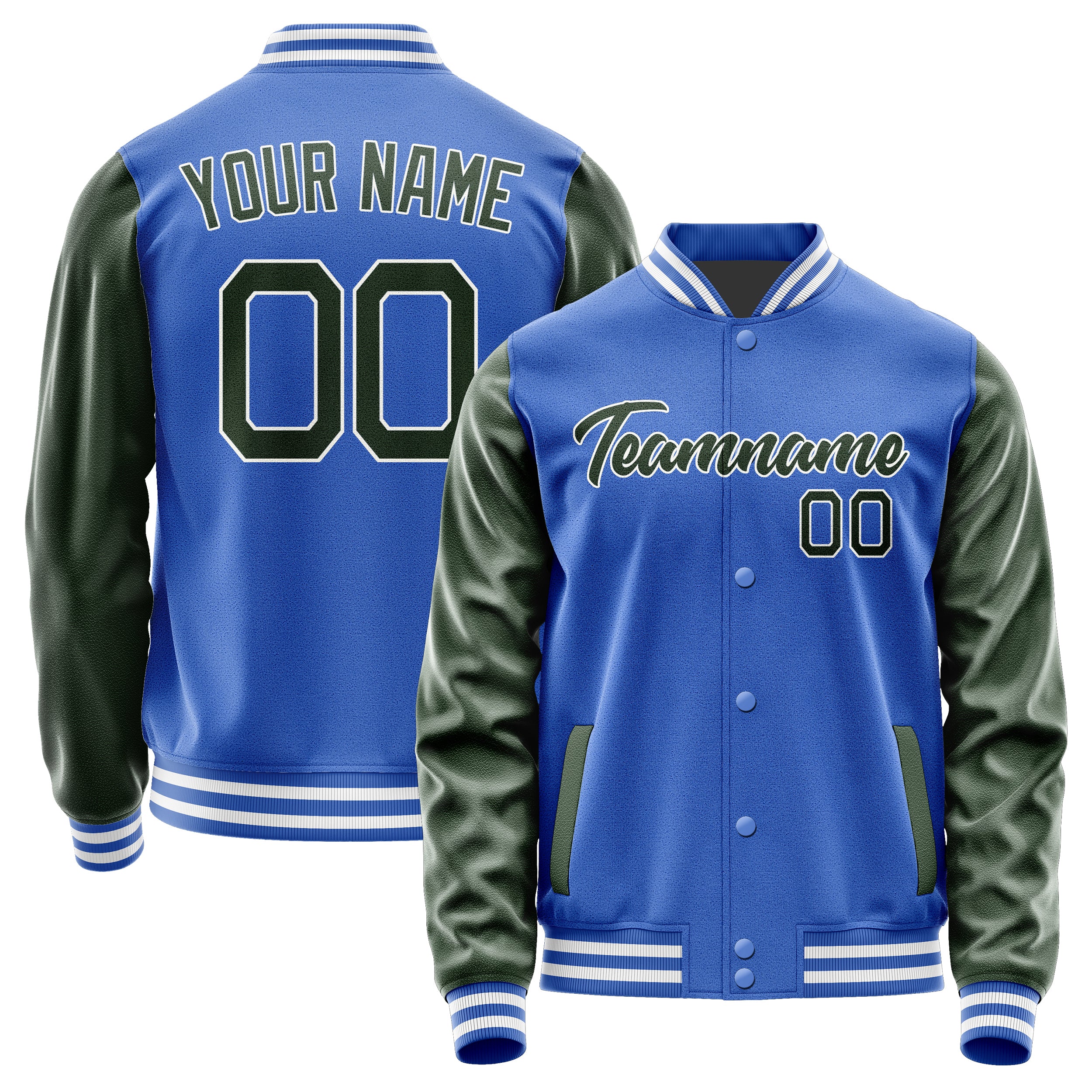 Custom Sky Blue Dark Green Jacket JA0909060918B21806