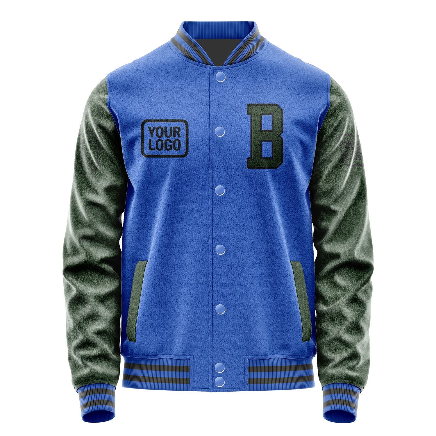 Custom Sky Blue Dark Green Jacket JA090906092017060617
