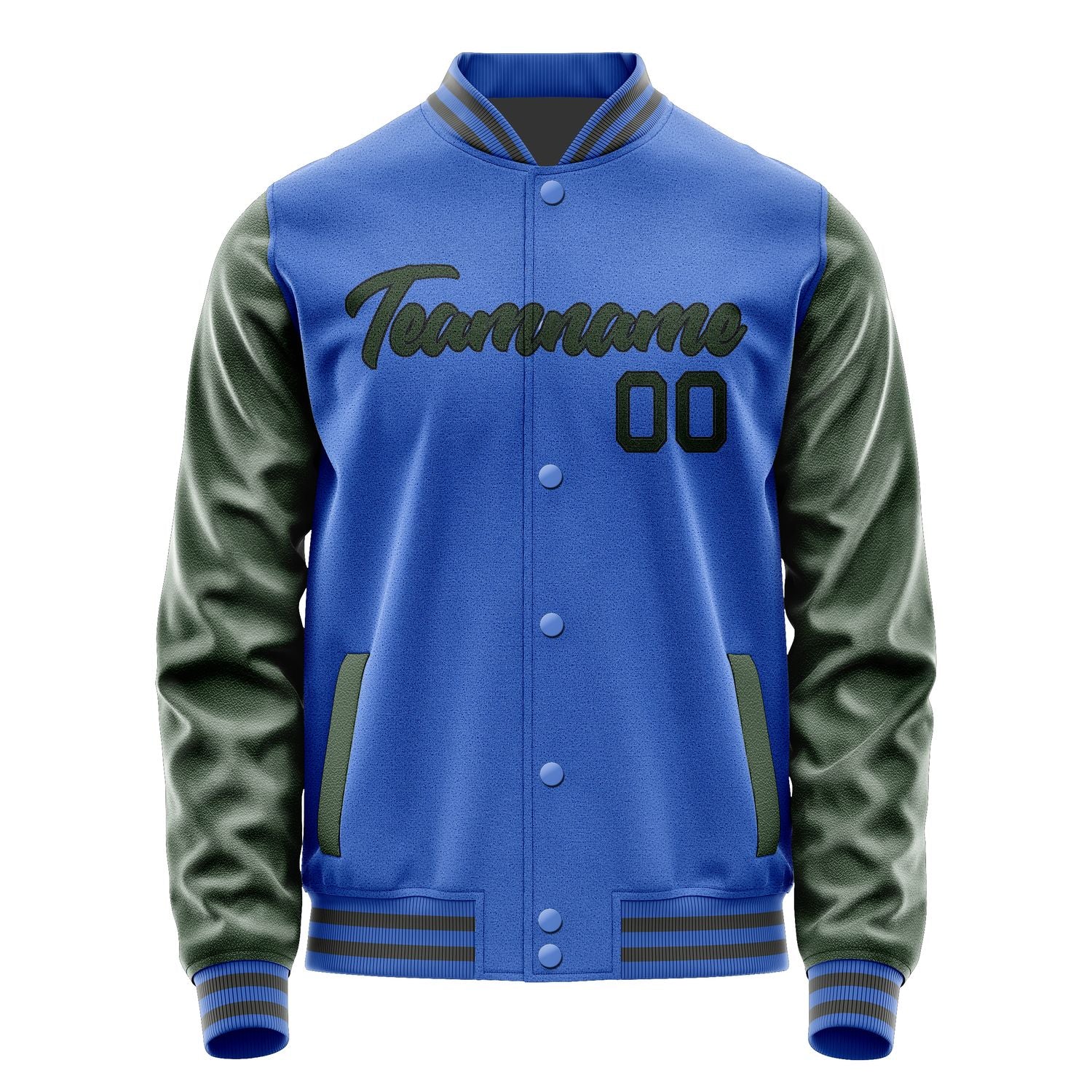 Custom Sky Blue Dark Green Jacket JA0909060920B21706