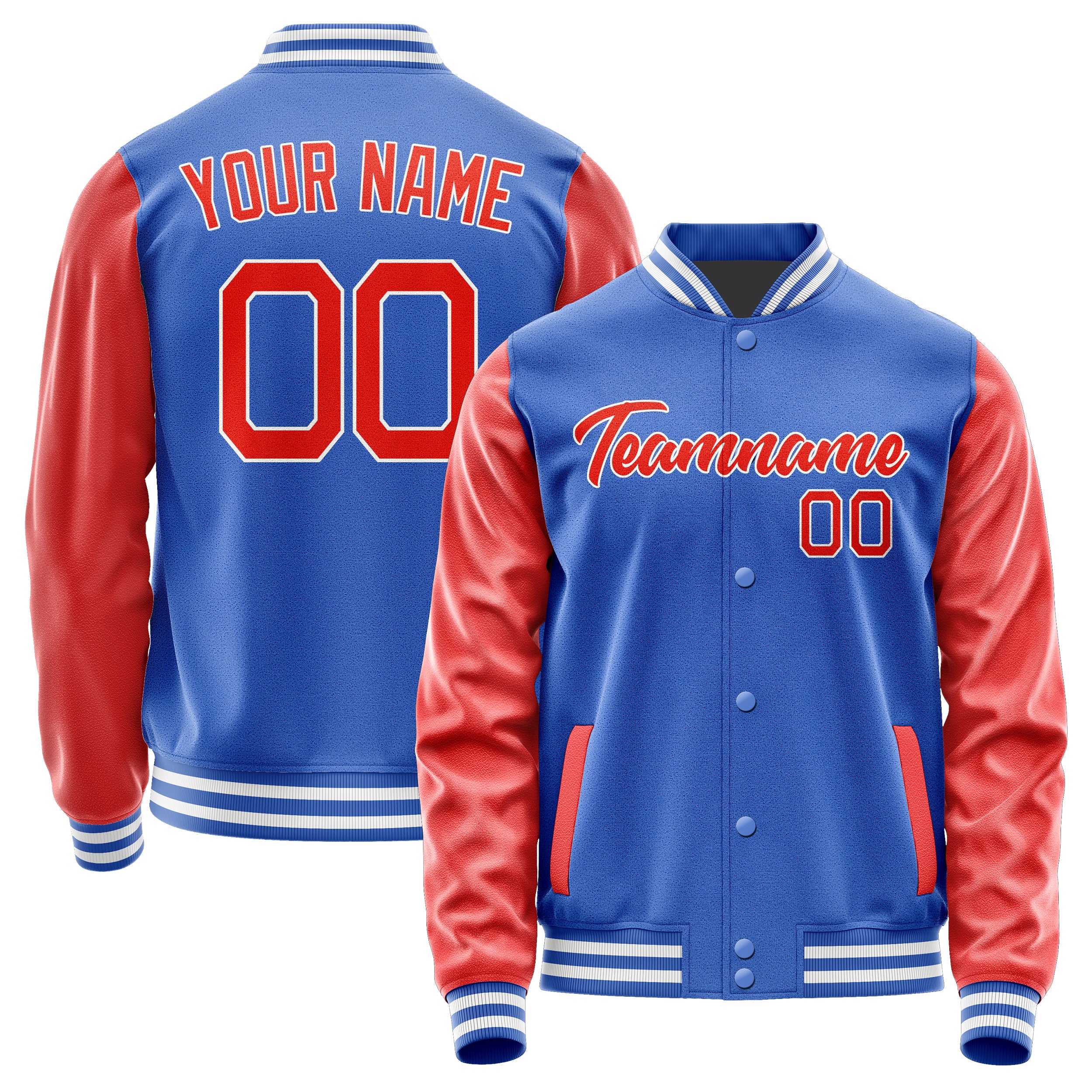 Custom Sky Blue Orange Red Jacket JA0909120918B21812