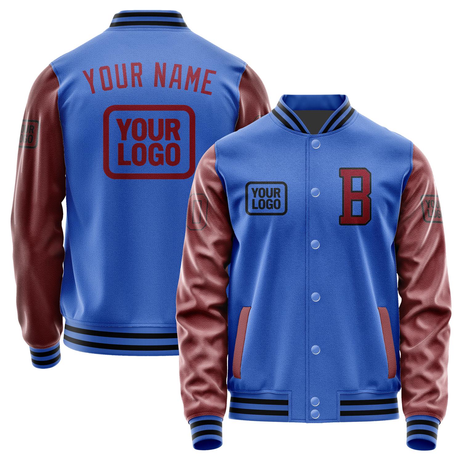 Custom Sky Blue Crimson Red Jacket JA090915091717151517