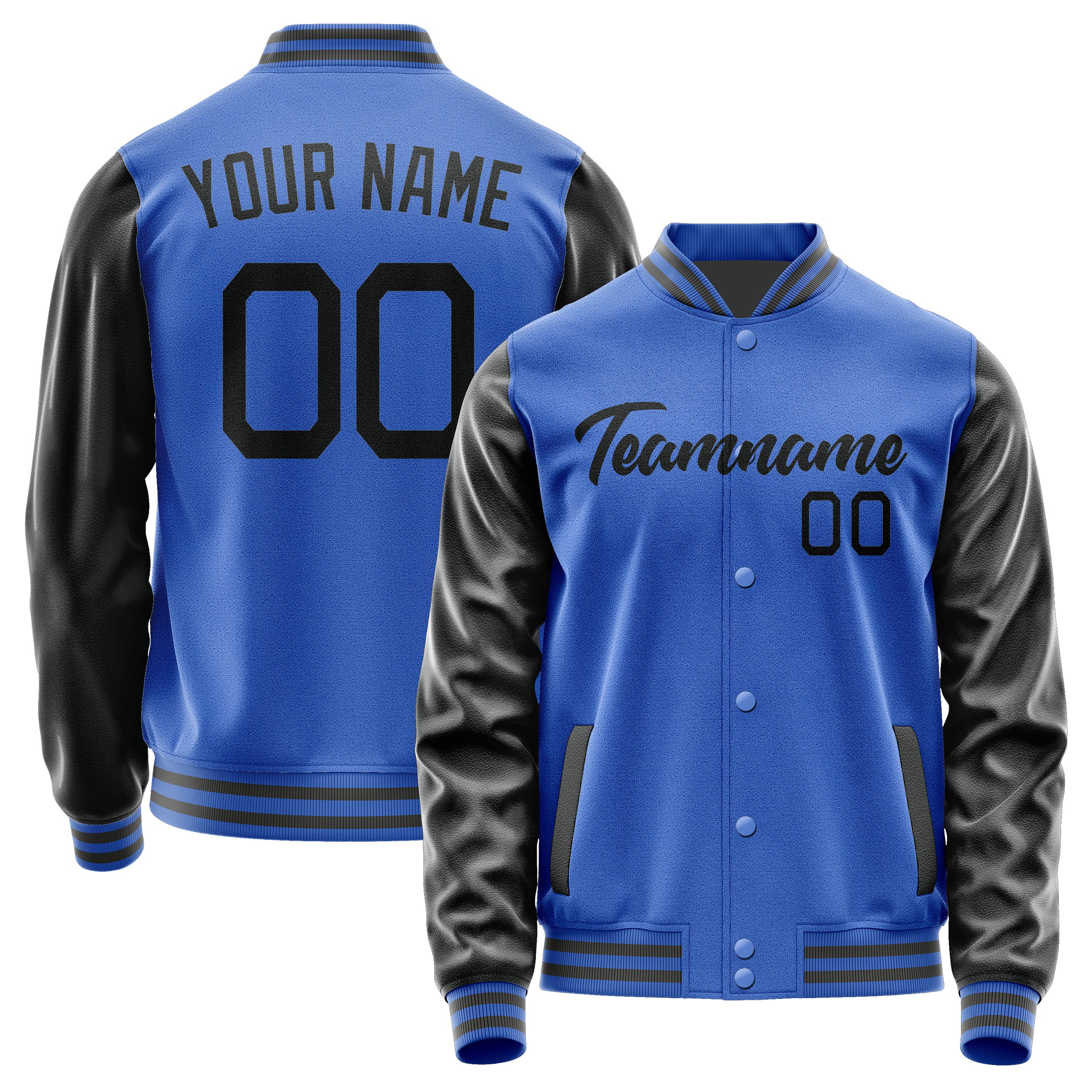 Custom Sky Blue Black Jacket JA0909170920B21717