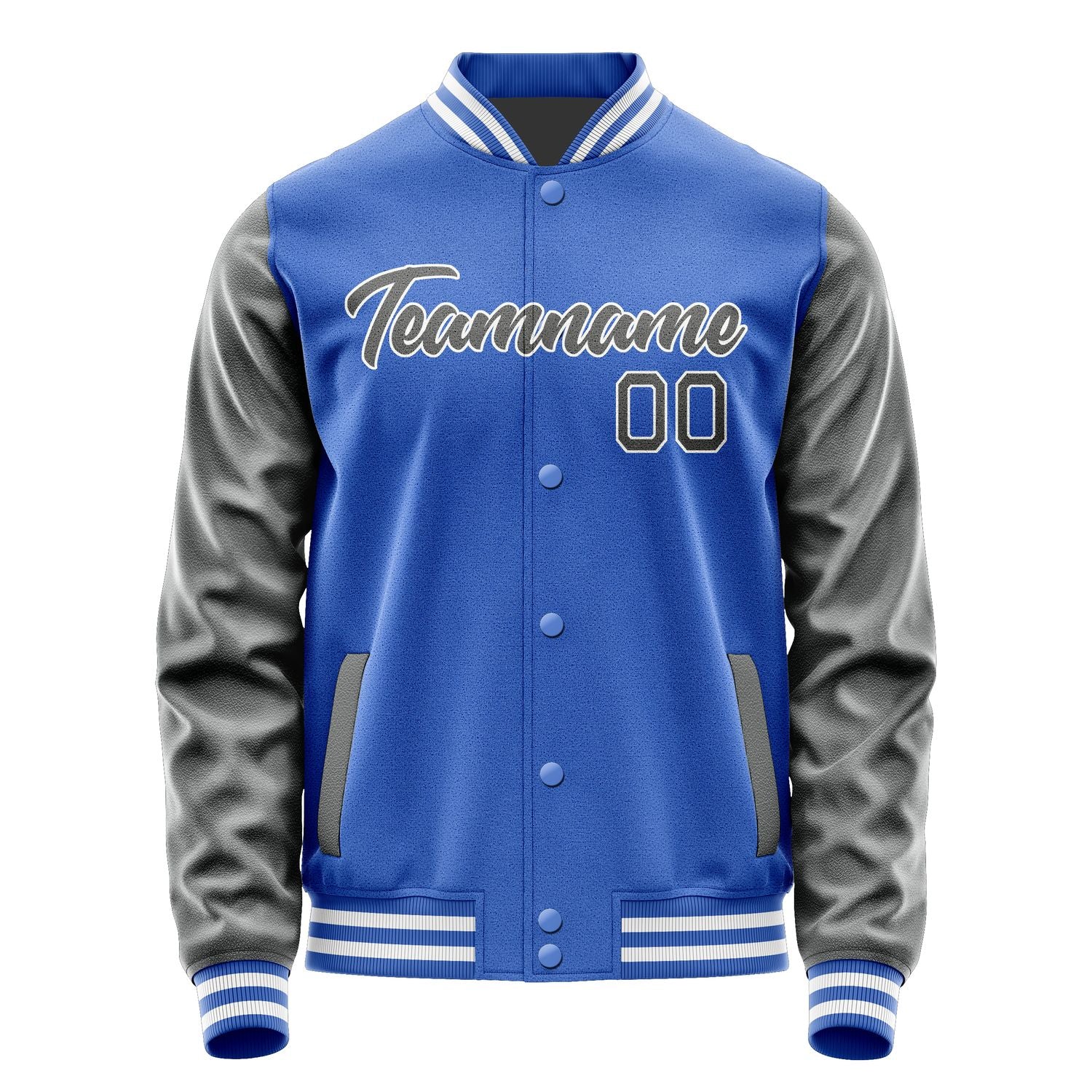 Custom Sky Blue Dark Grey Jacket JA0909200917B21720