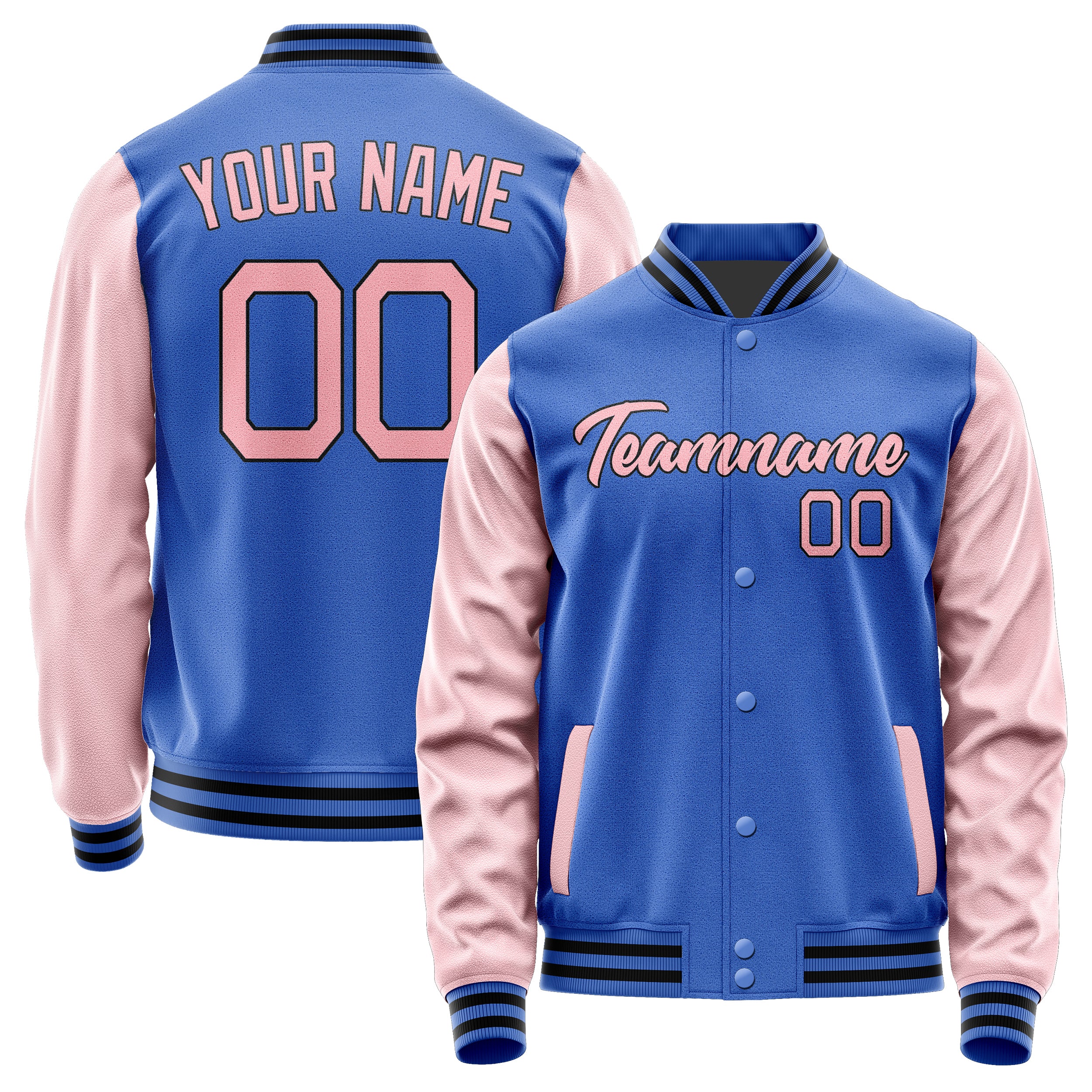 Custom Sky Blue Light Pink Jacket JA0909210917B21721