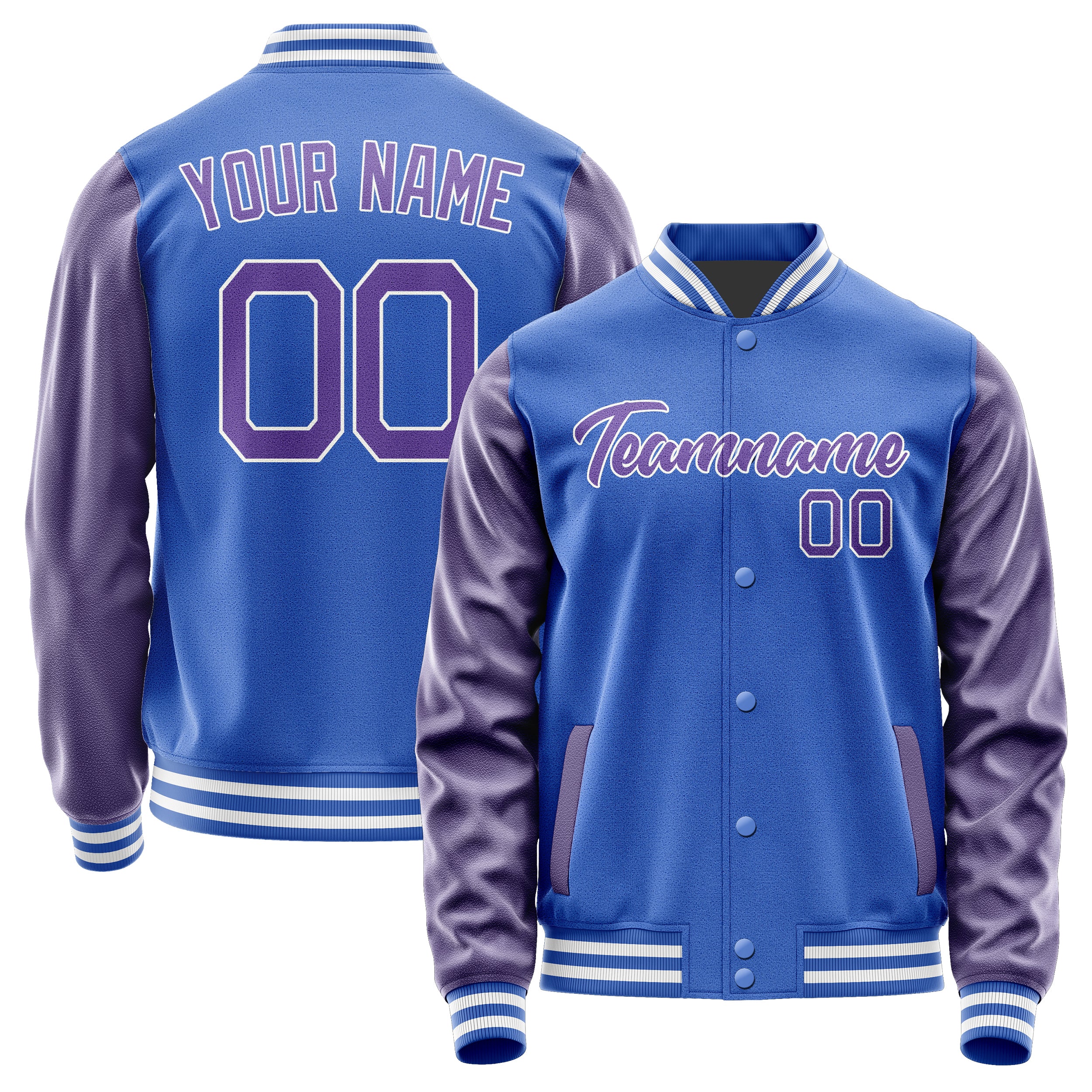 Custom Sky Blue Light Purple Jacket JA0909230918B21823