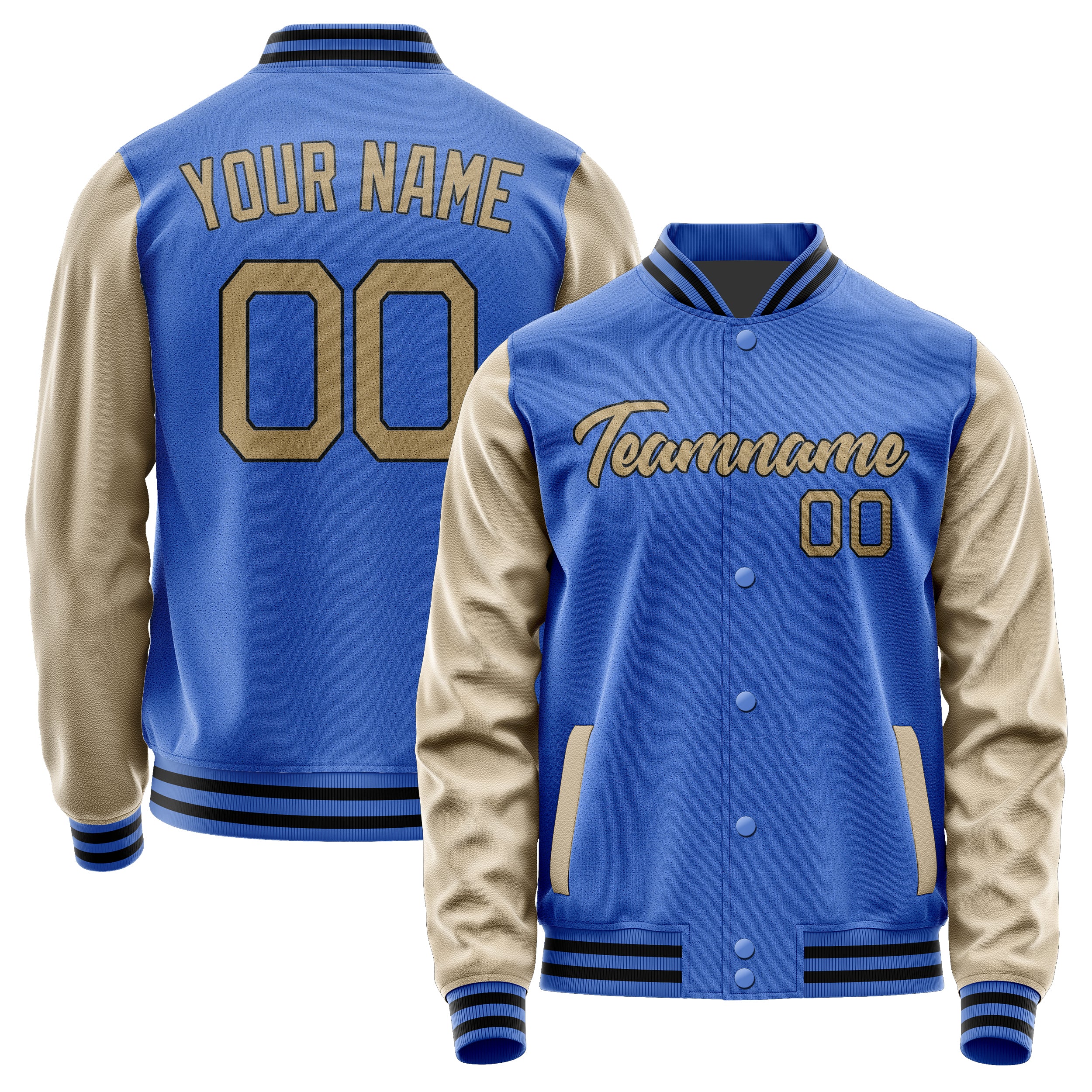 Custom Sky Blue Light Khaki Jacket JA0909250917B21725