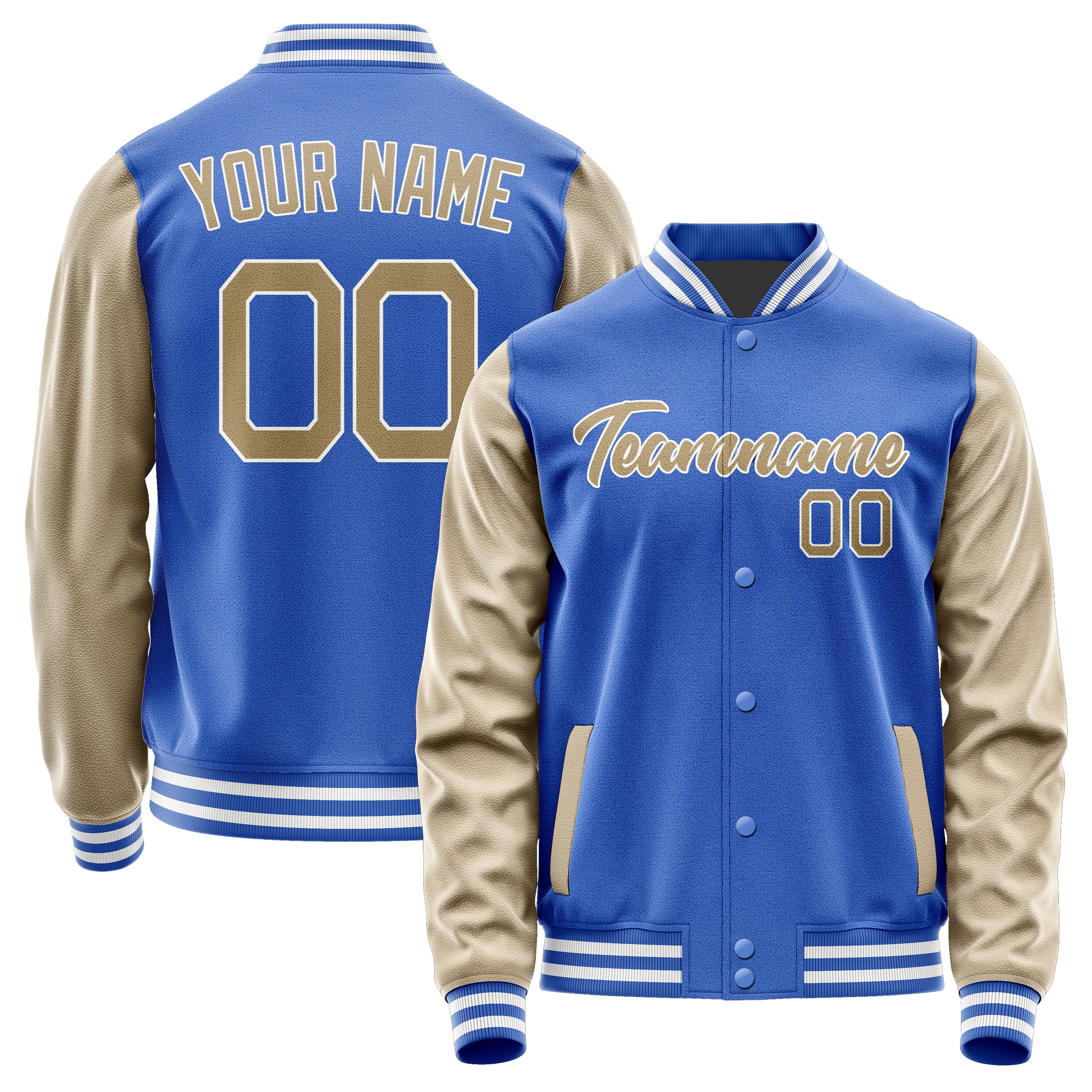Custom Sky Blue Light Khaki Jacket JA0909250918B21825