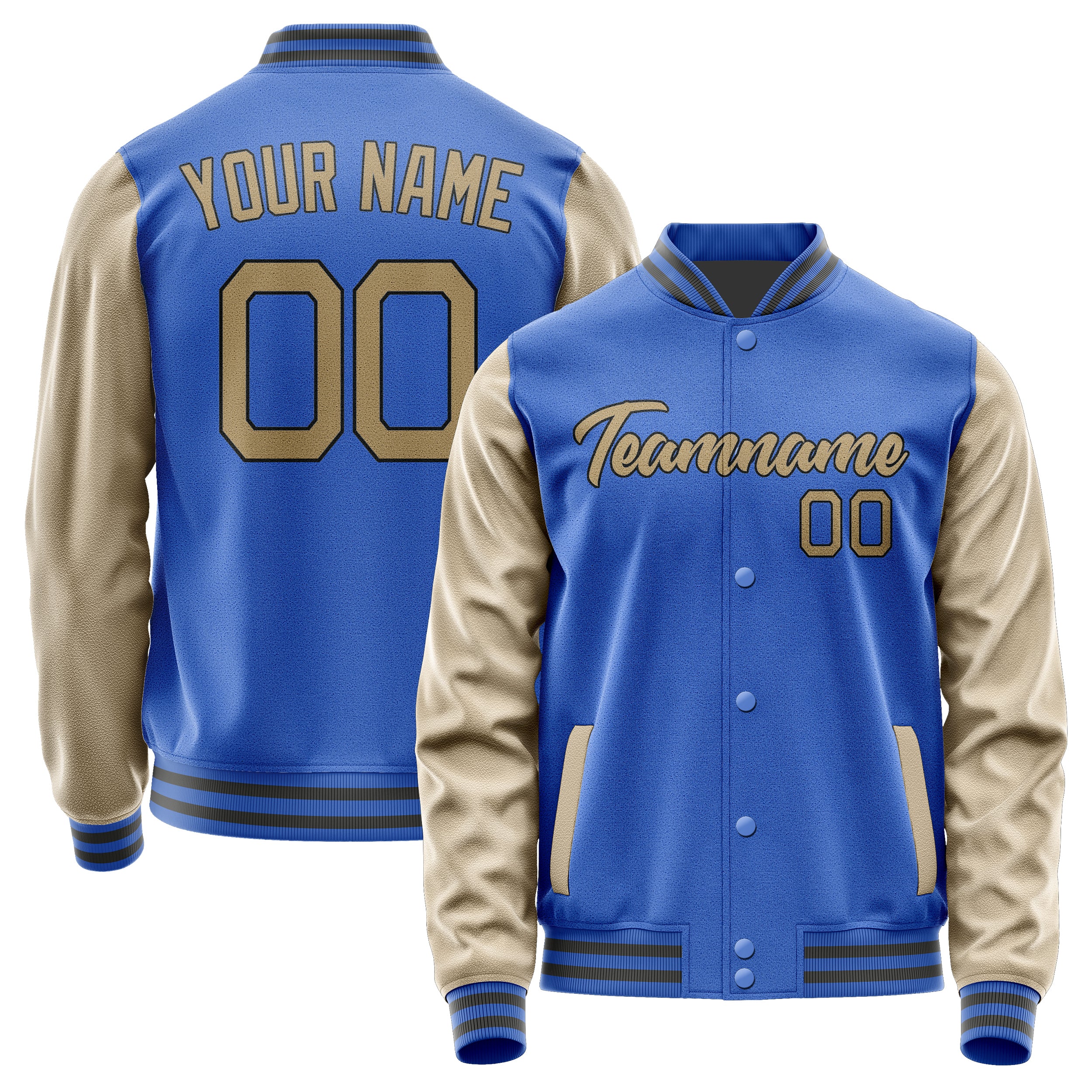 Custom Sky Blue Light Khaki Jacket JA0909250920B21725