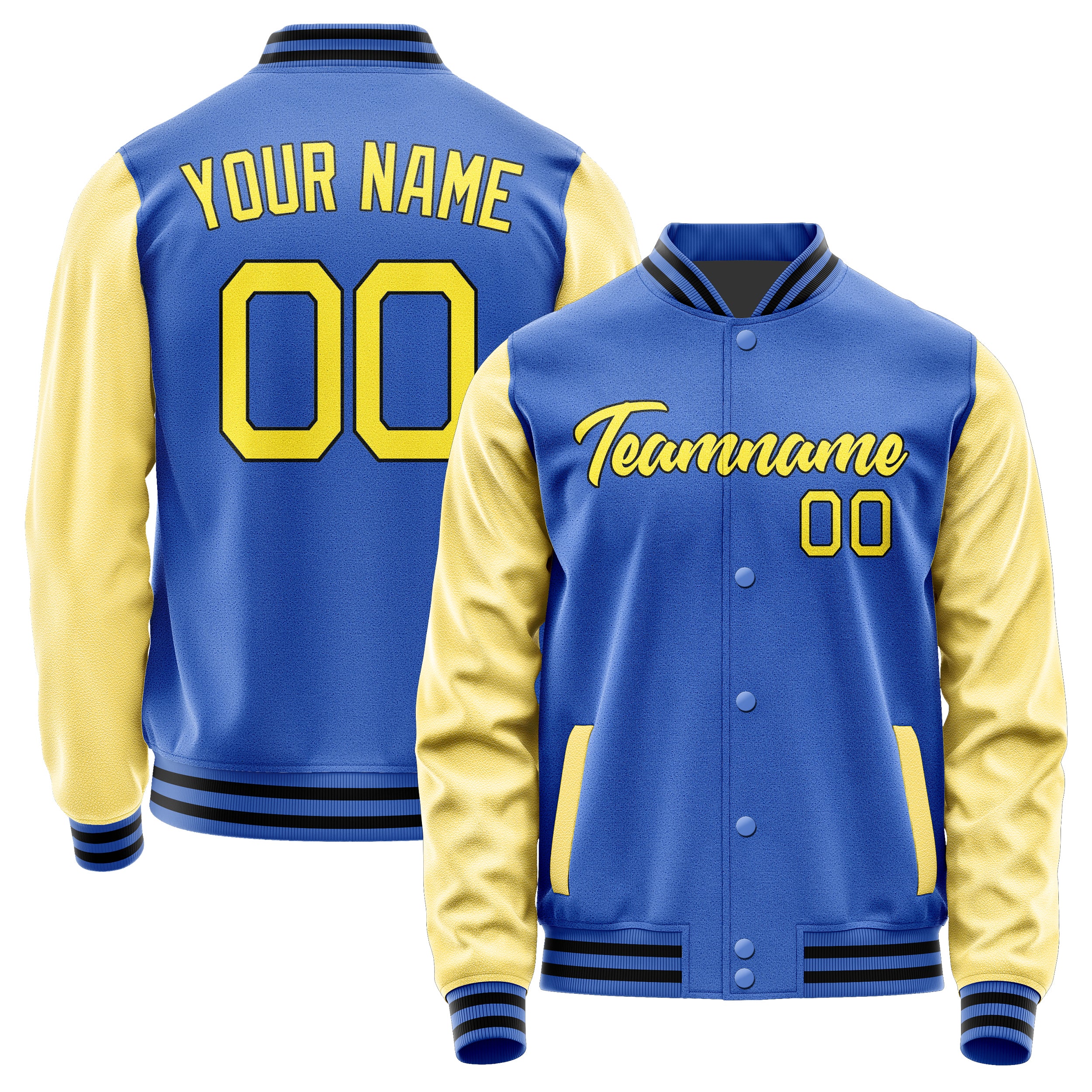 Custom Sky Blue Light Yellow Jacket JA0909260917B21726