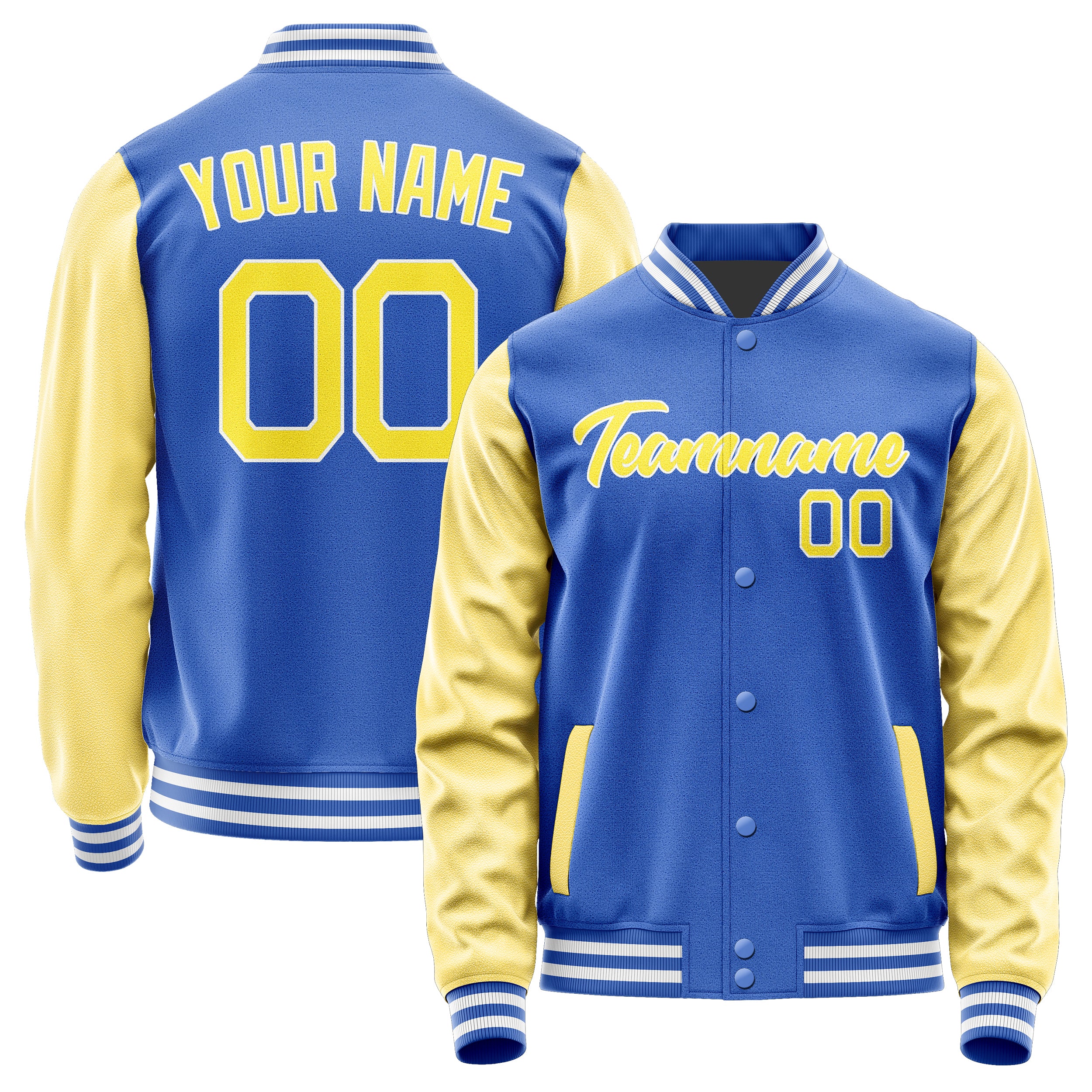 Custom Sky Blue Light Yellow Jacket JA0909260918B21826
