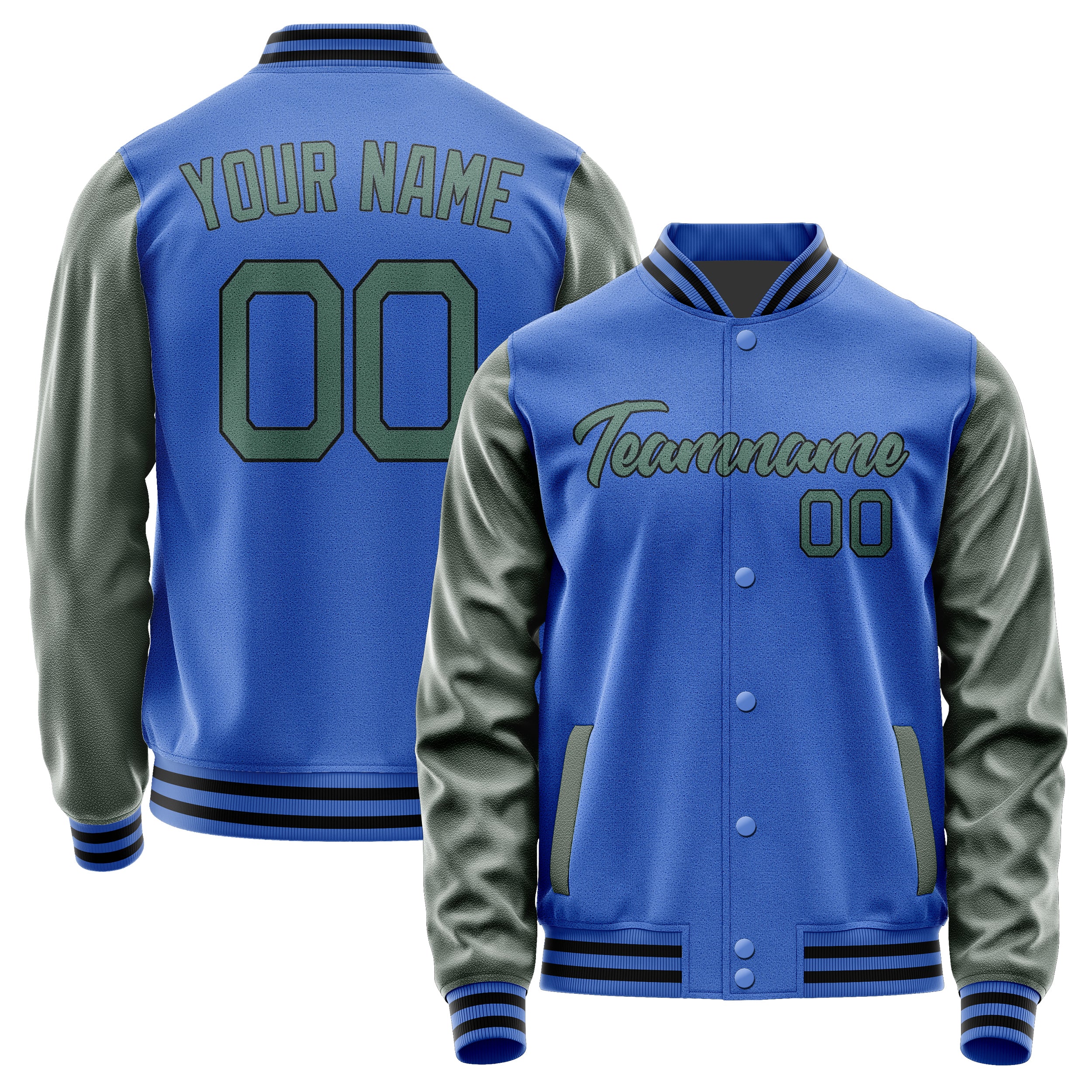 Custom Sky Blue Blue Green Jacket JA0909270917B21727