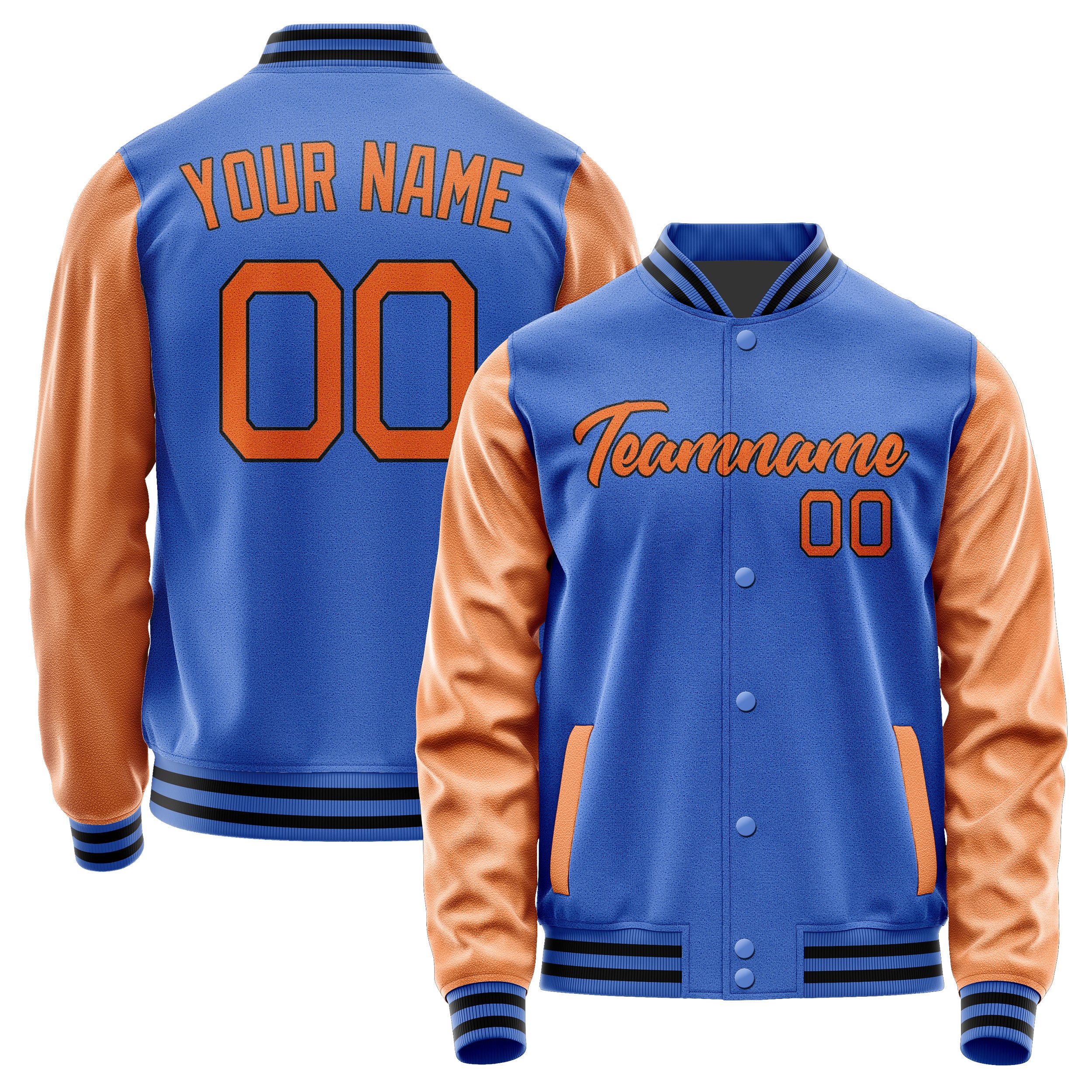 Custom Sky Blue Orange Jacket JA0909280917B21728