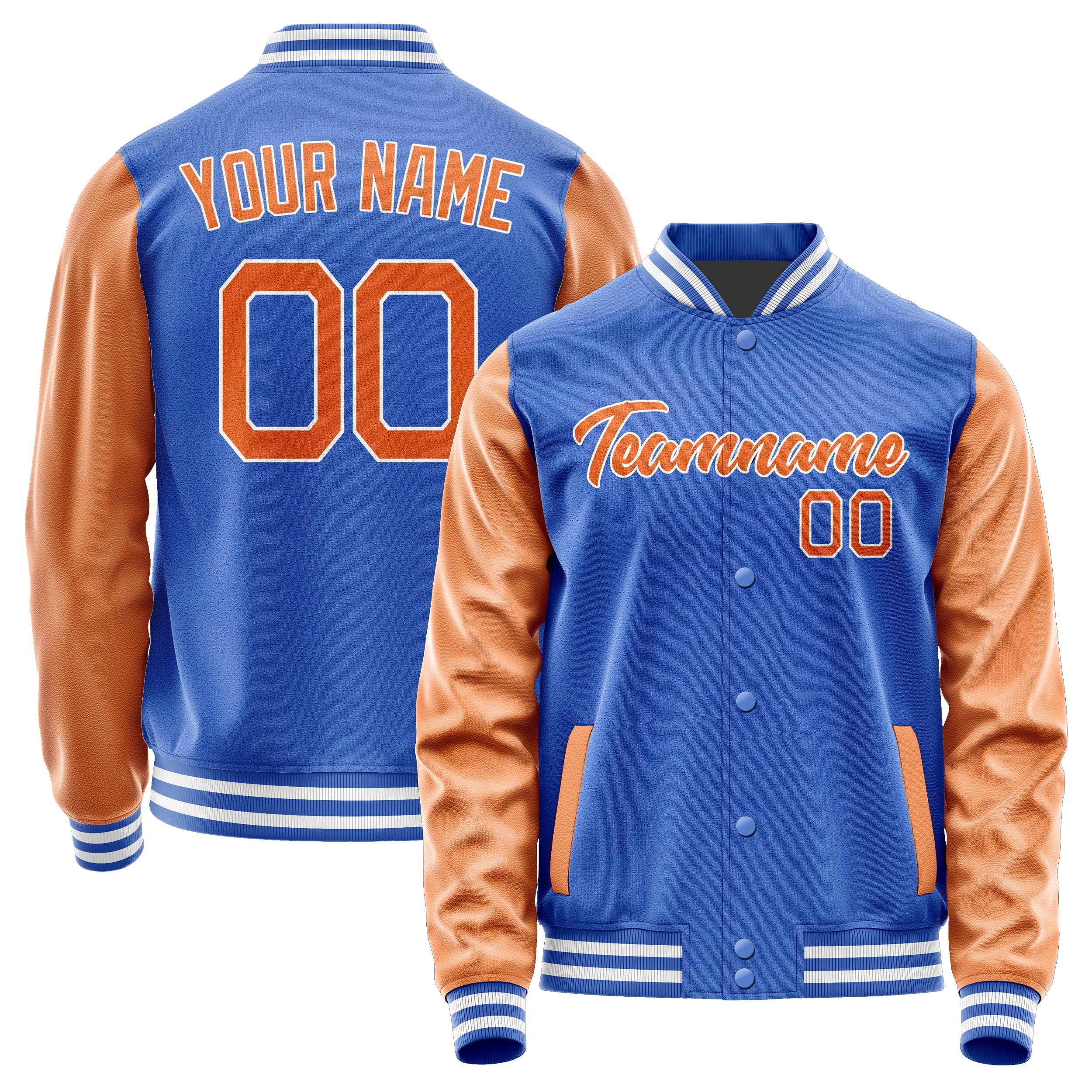 Custom Sky Blue Orange Jacket JA0909280918B21828