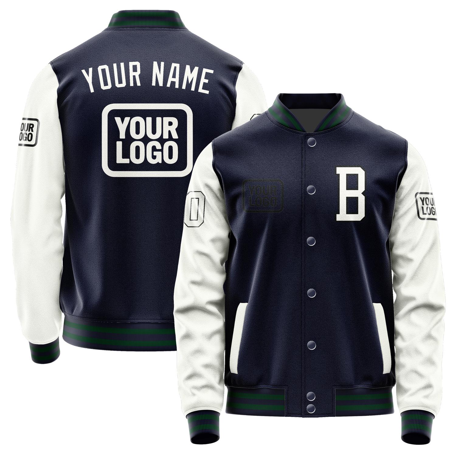 Custom Navy White Jacket JA111118110517181817