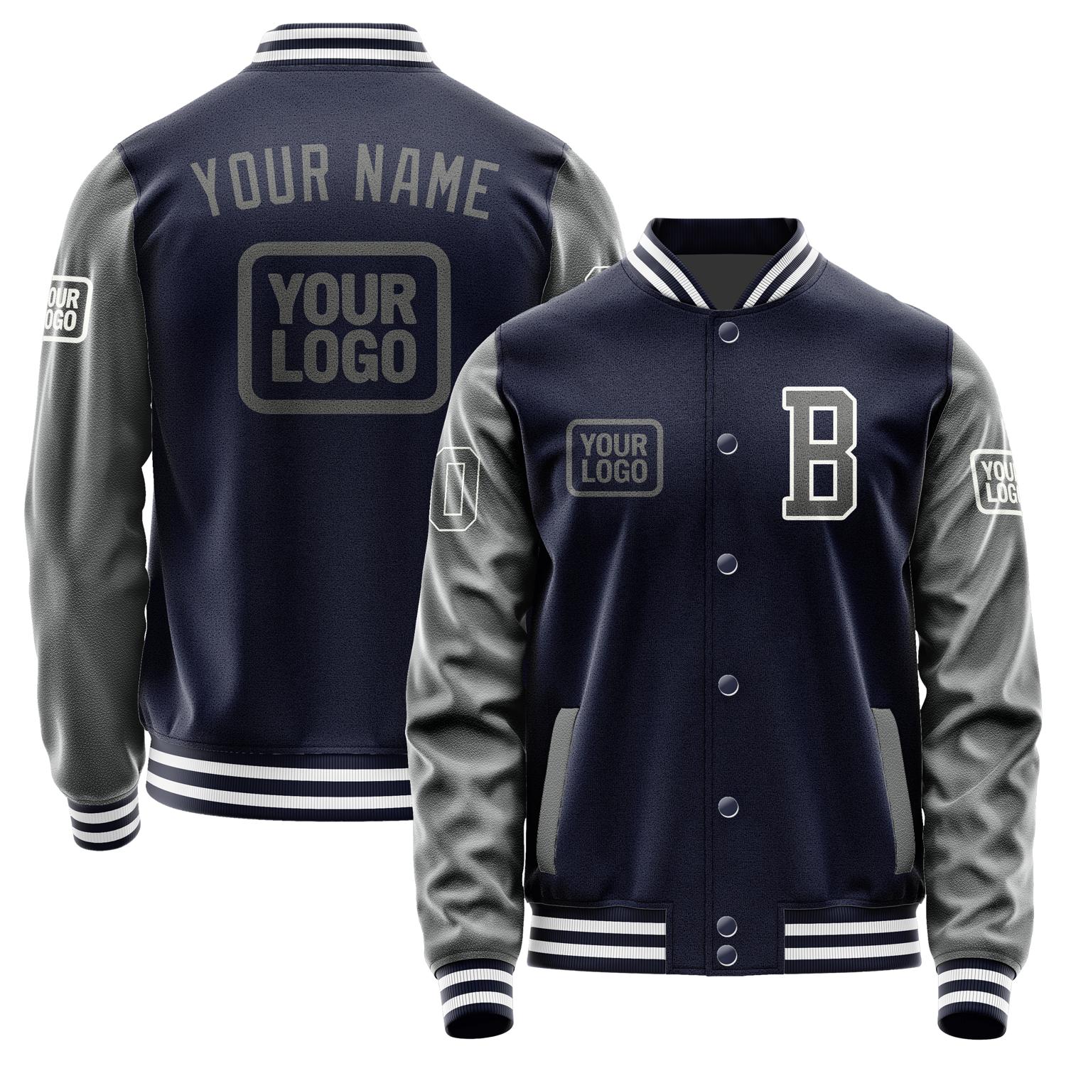 Custom Navy Dark Grey Jacket JA111120111818202018