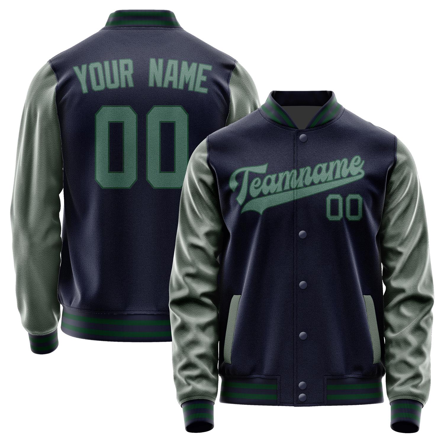 Custom Navy Blue Green Jacket JA1111271105B30527