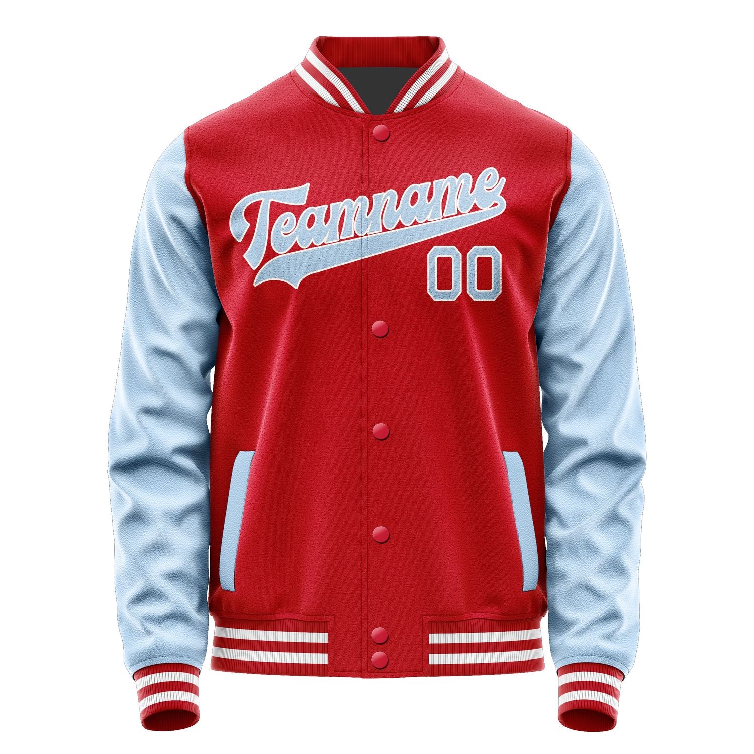Custom Red Light Blue Jacket JA1414081418B31808