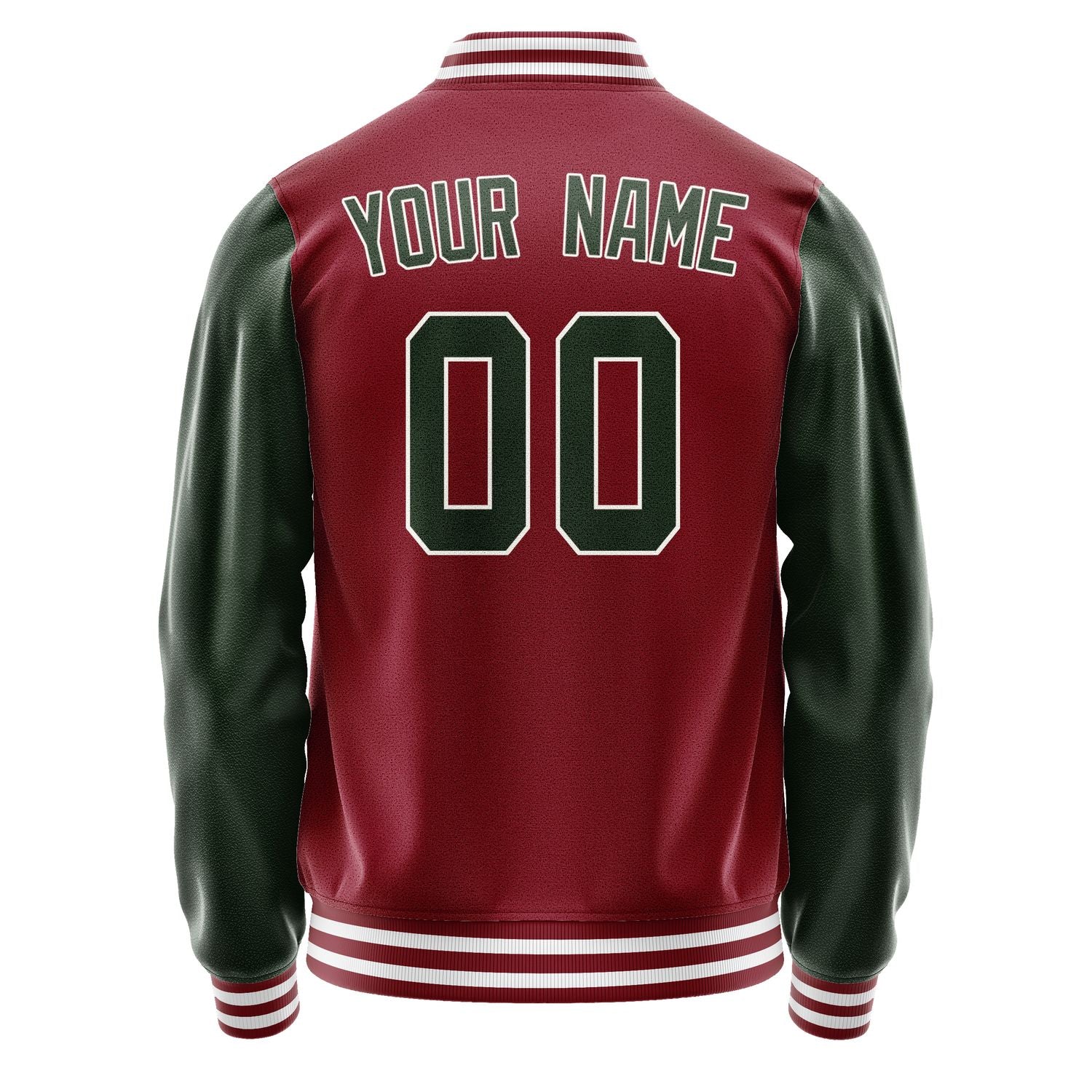 Custom Crimson Red Dark Green Jacket JA1515061518B31806