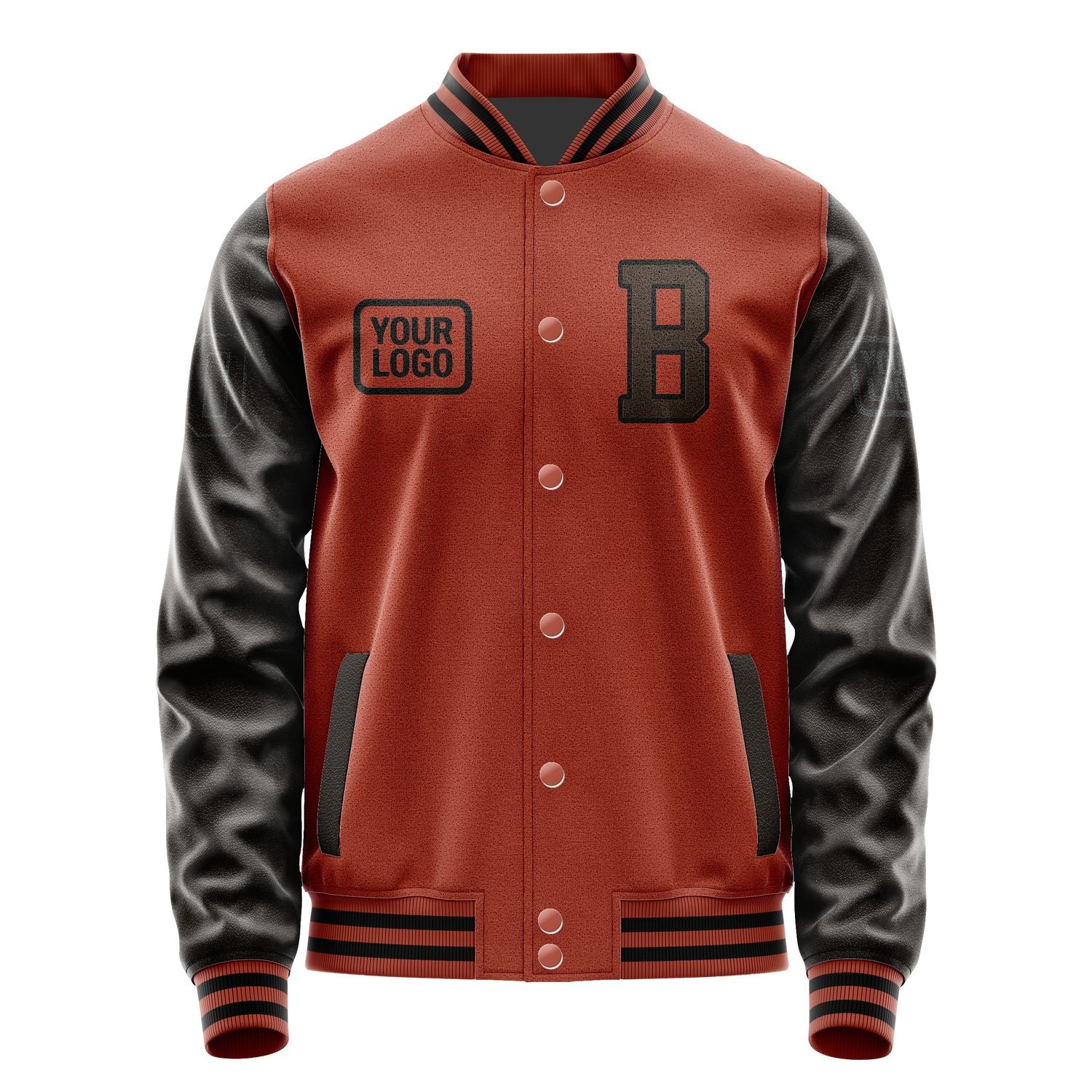 Custom Coral Red Brown Jacket JA161601161717010117