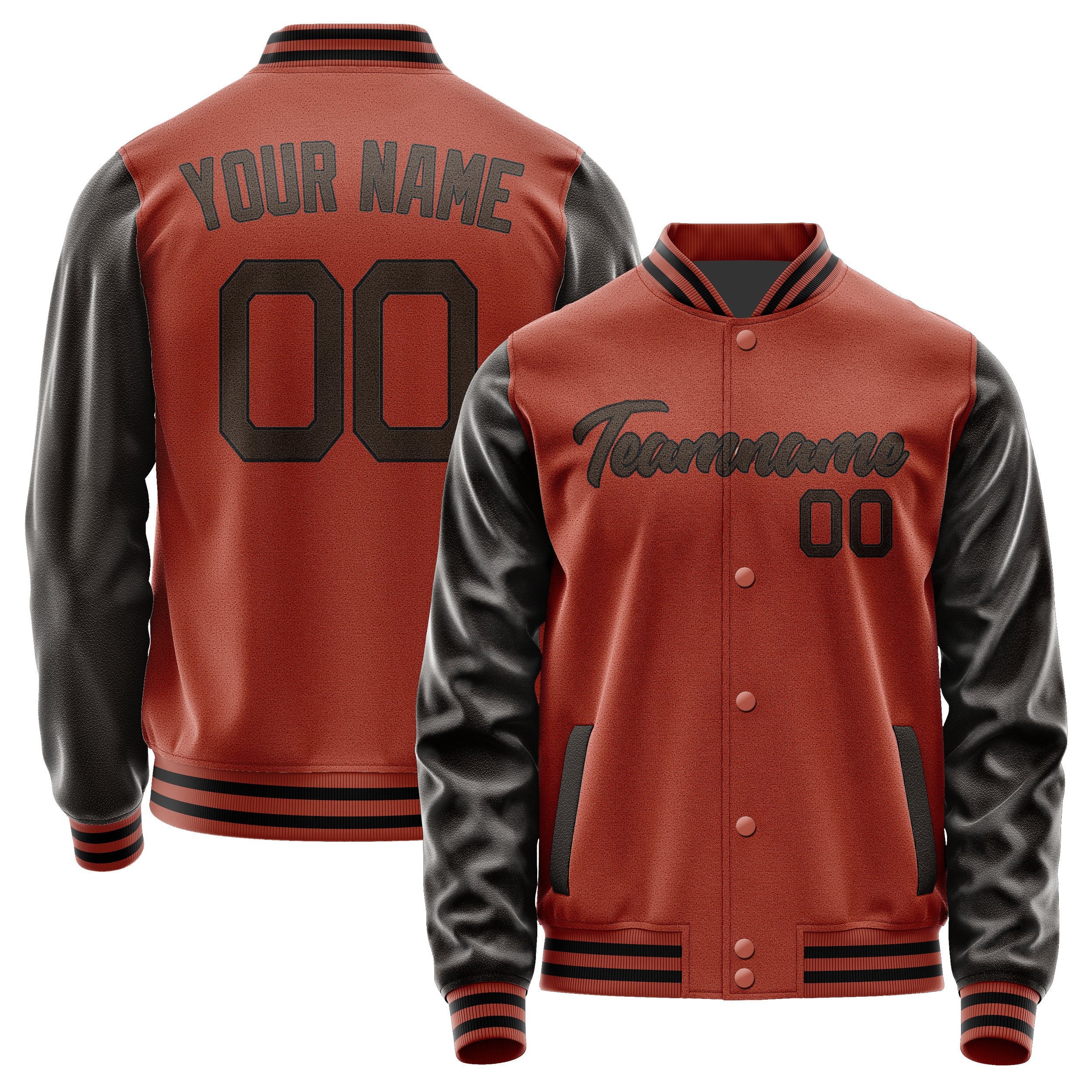 Custom Coral Red Brown Jacket JA1616011617B21701
