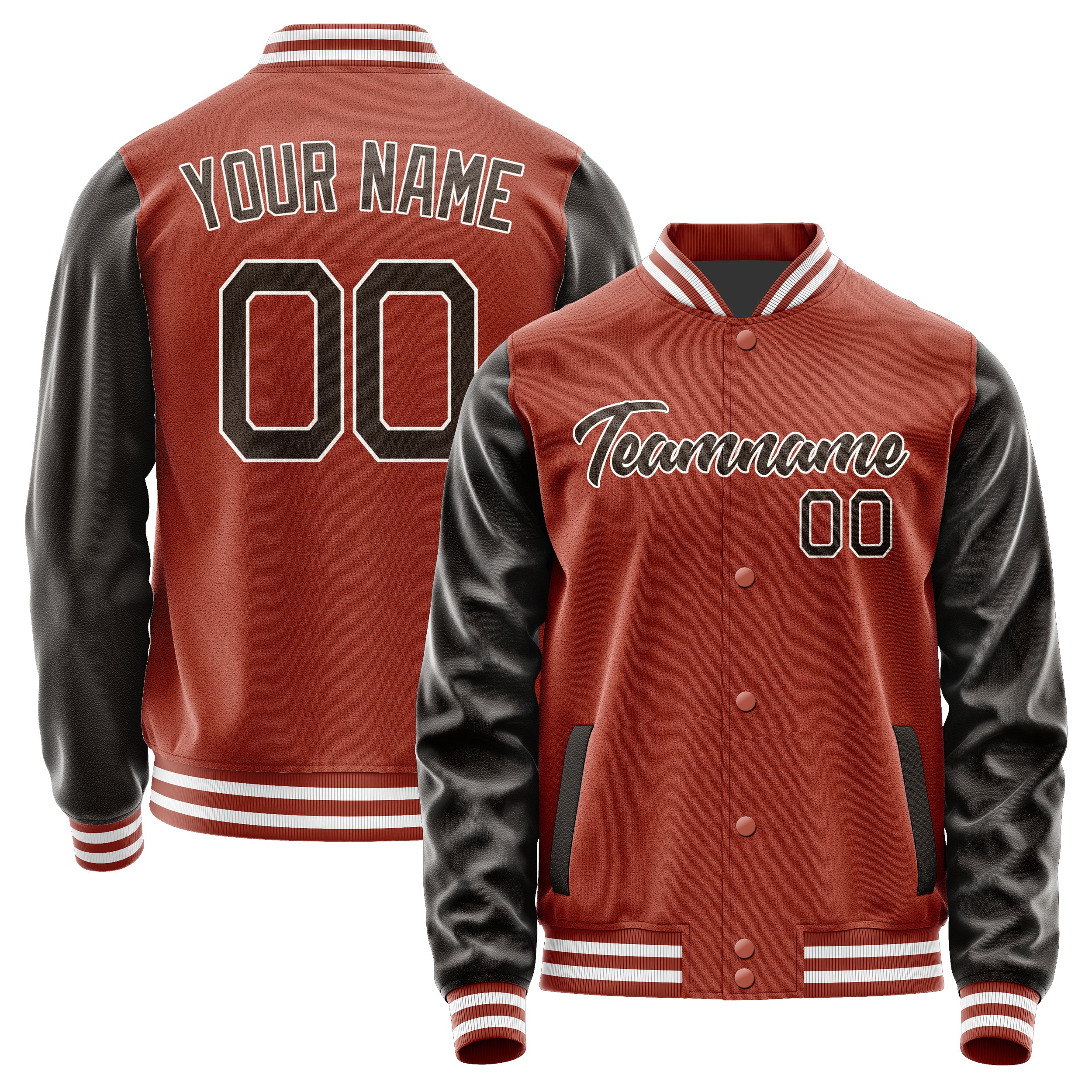 Custom Coral Red Brown Jacket JA1616011618B21801