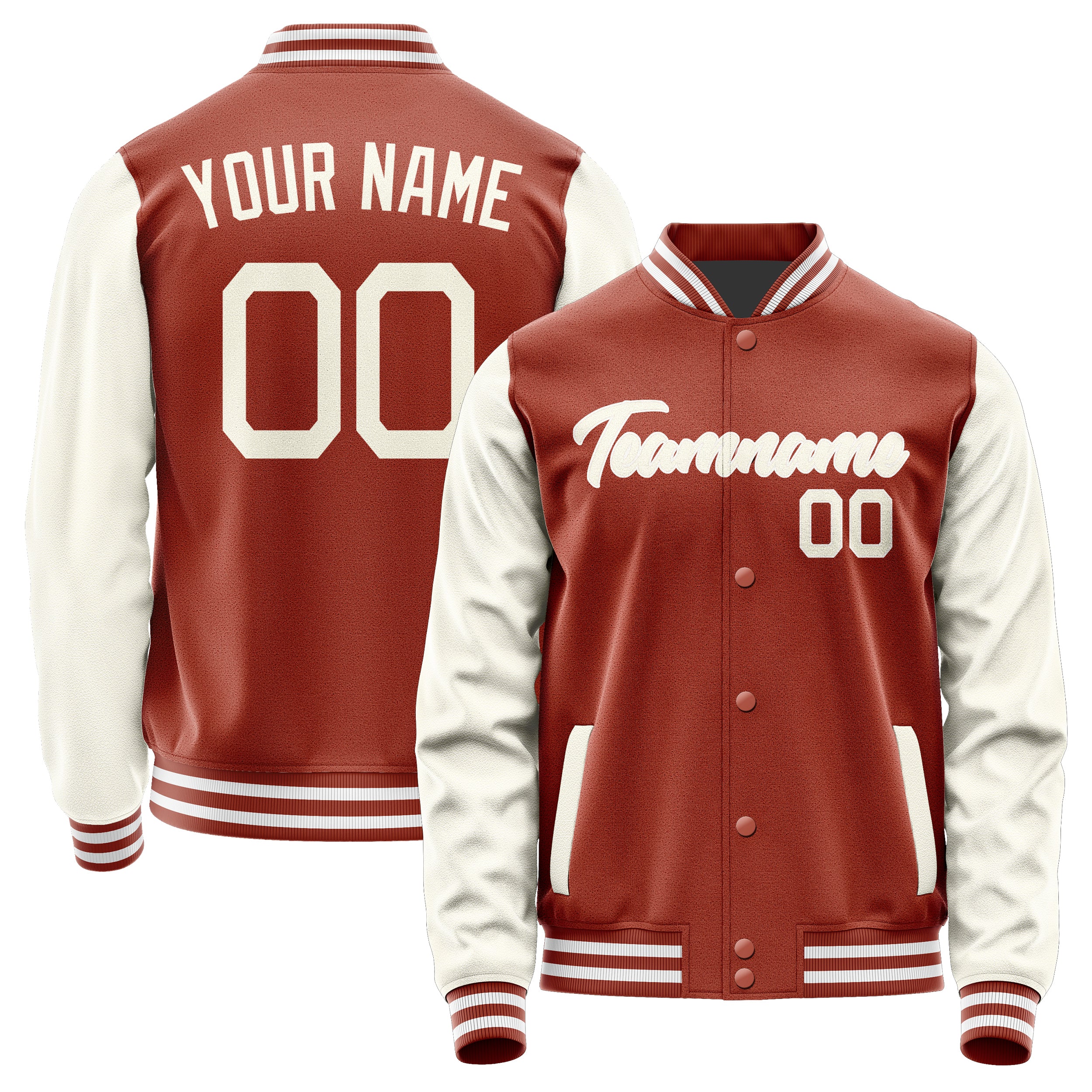Custom Coral Red Cream Jacket JA1616031618B21803