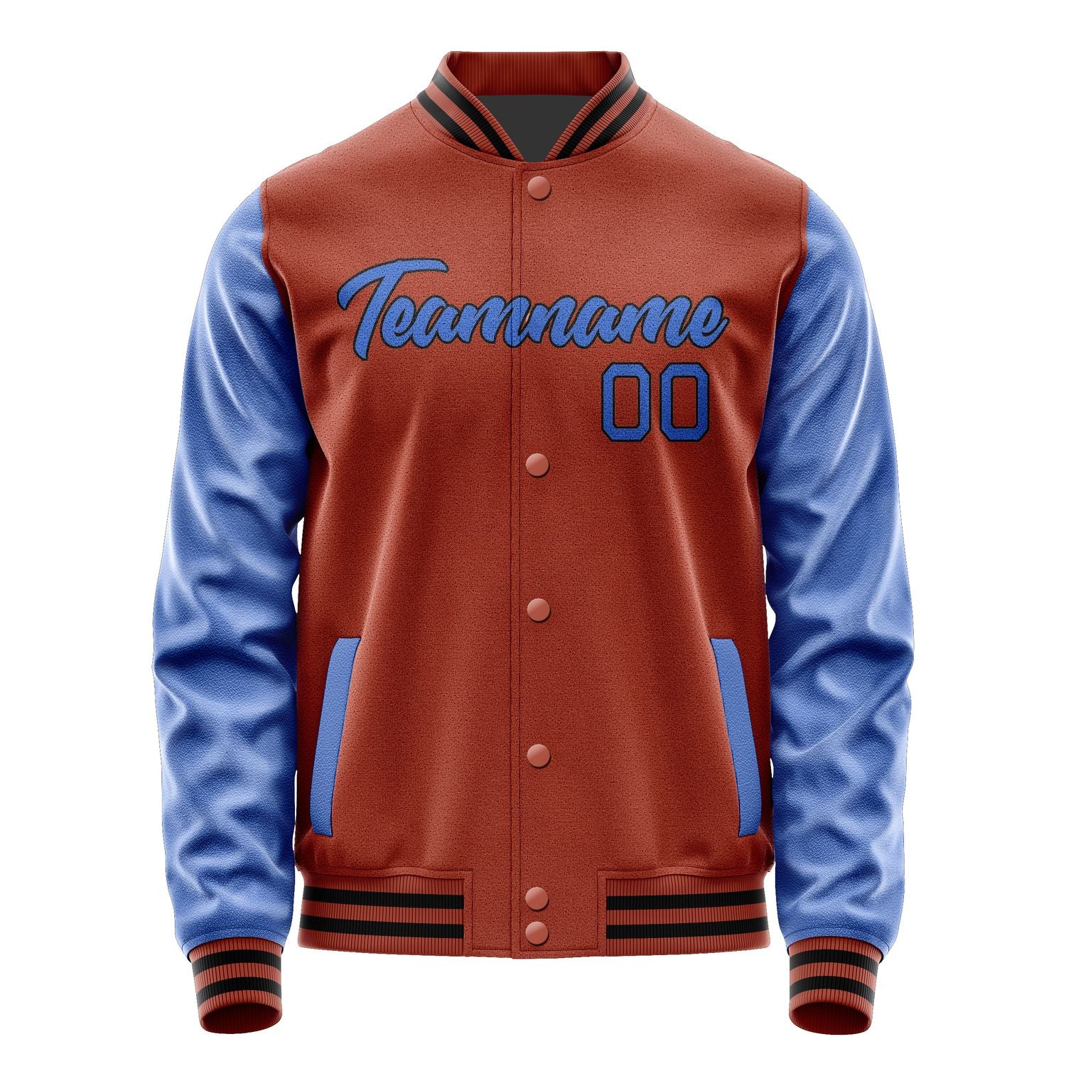 Custom Coral Red Sky Blue Jacket JA1616091617B21709