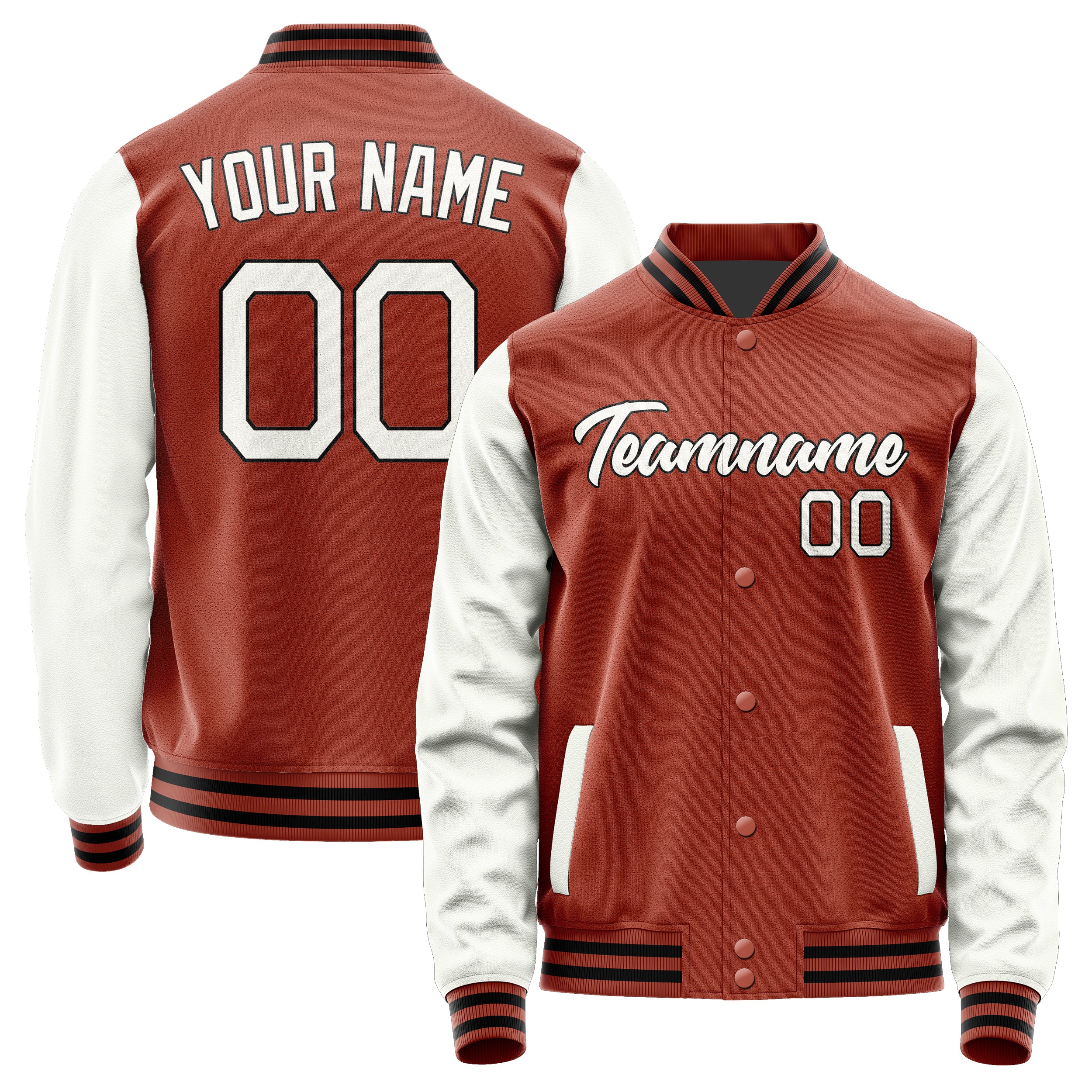 Custom Coral Red White Jacket JA1616181617B21718