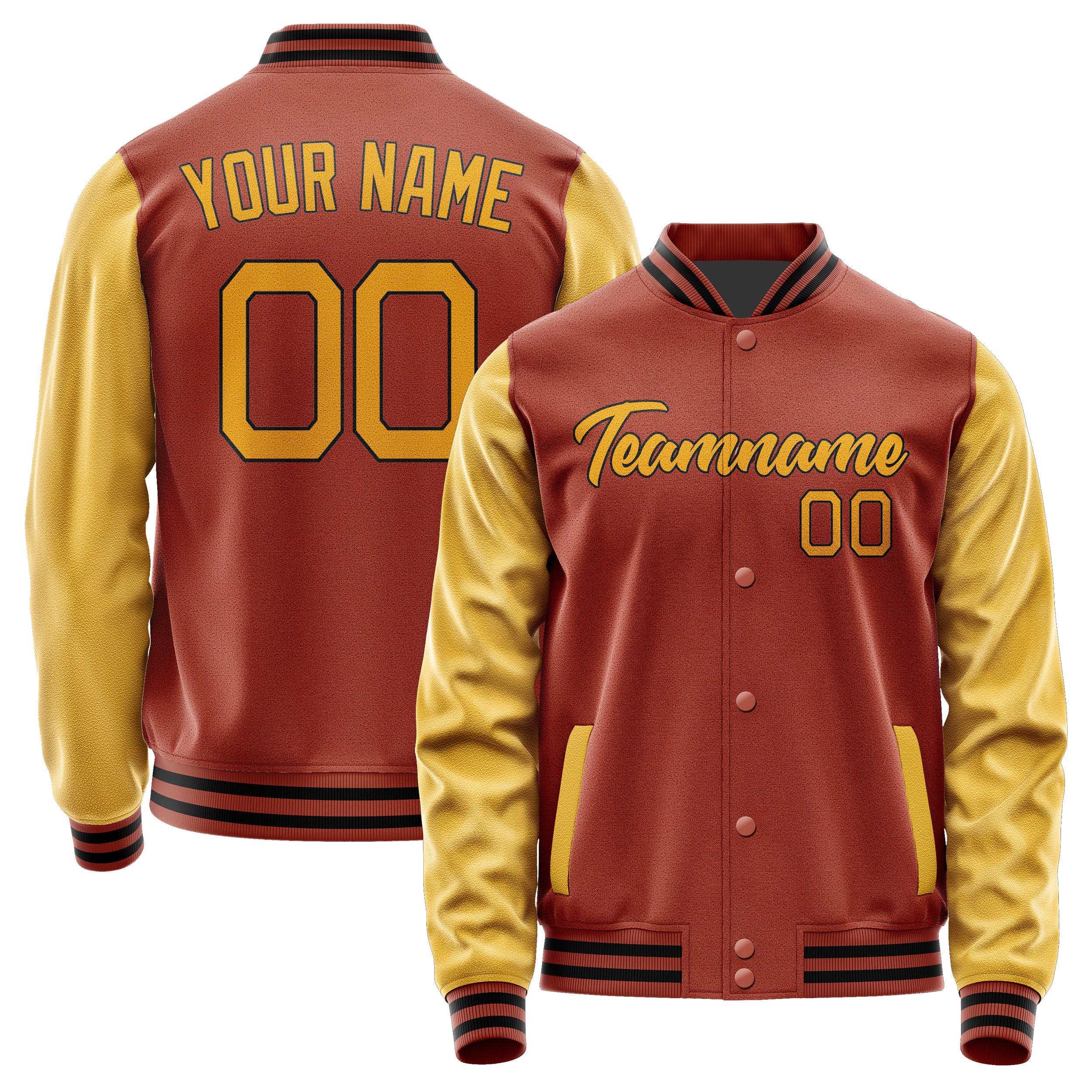 Custom Coral Red Yellow Jacket JA1616191617B21719