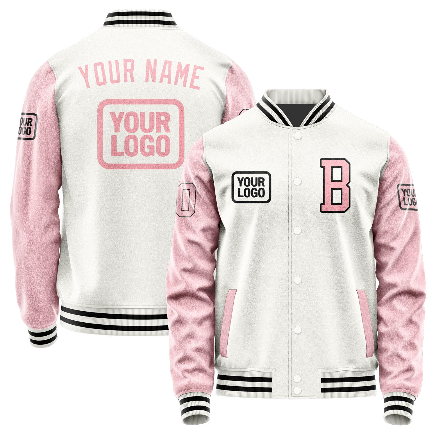 Custom White Light Pink Jacket JA181821181717212117