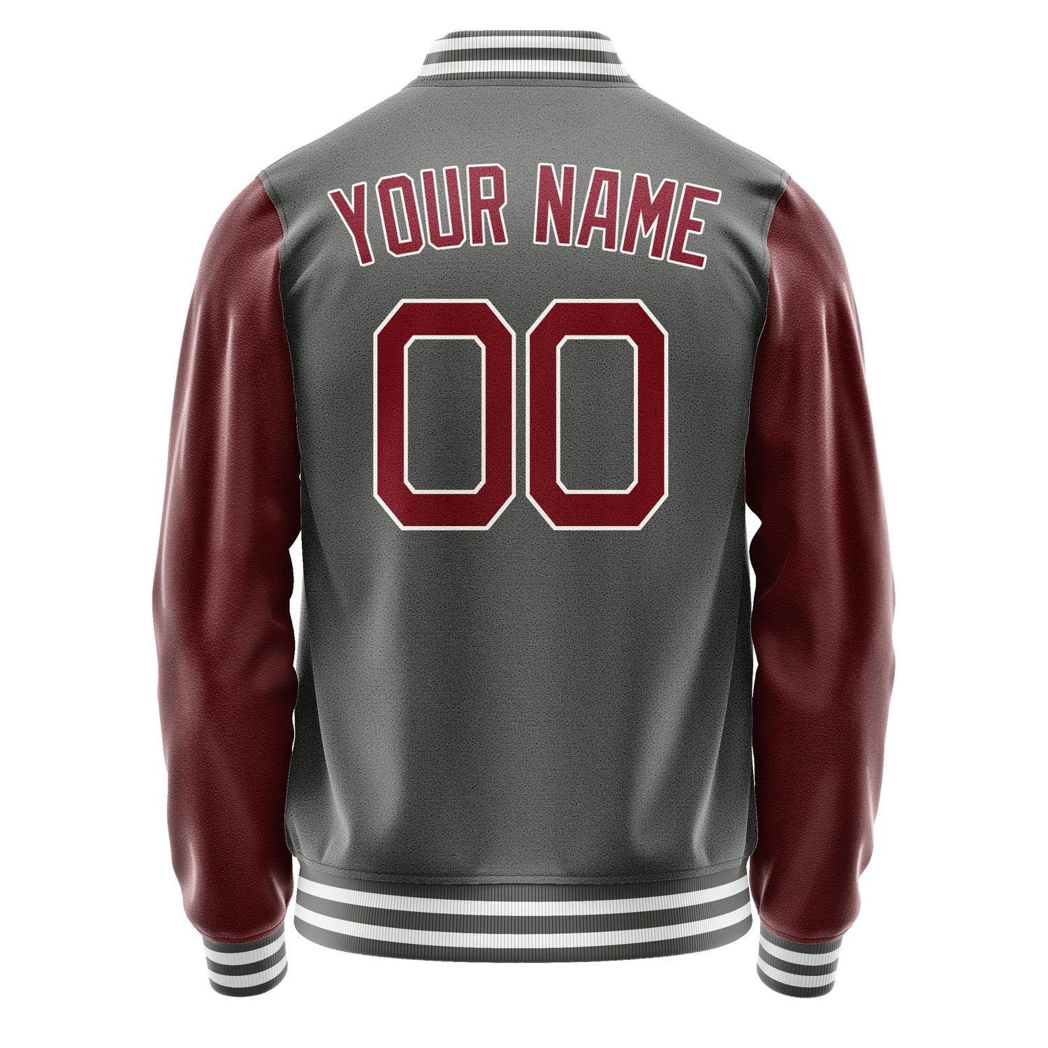 Custom Dark Grey Crimson Red Jacket JA2020152018B21815