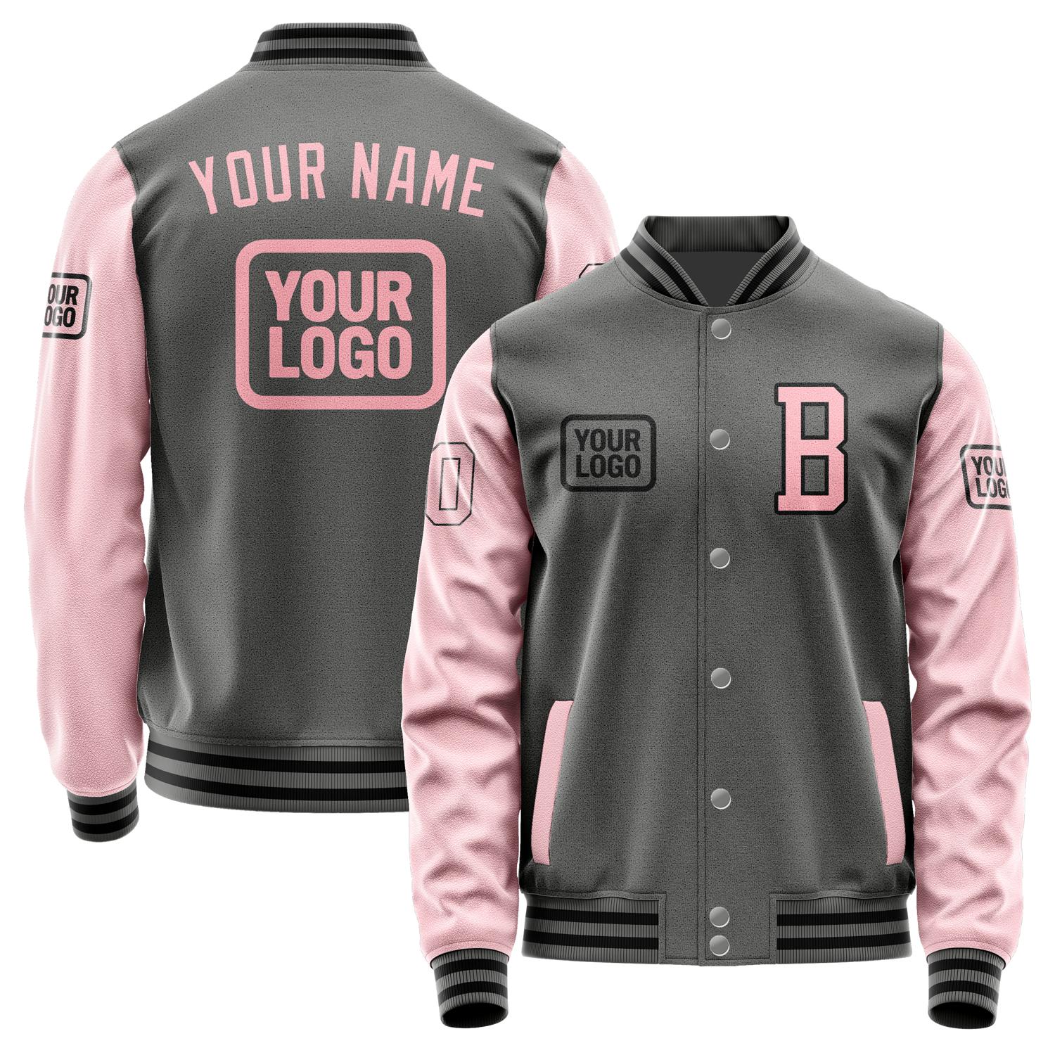 Custom Dark Grey Light Pink Jacket JA202021201717212117