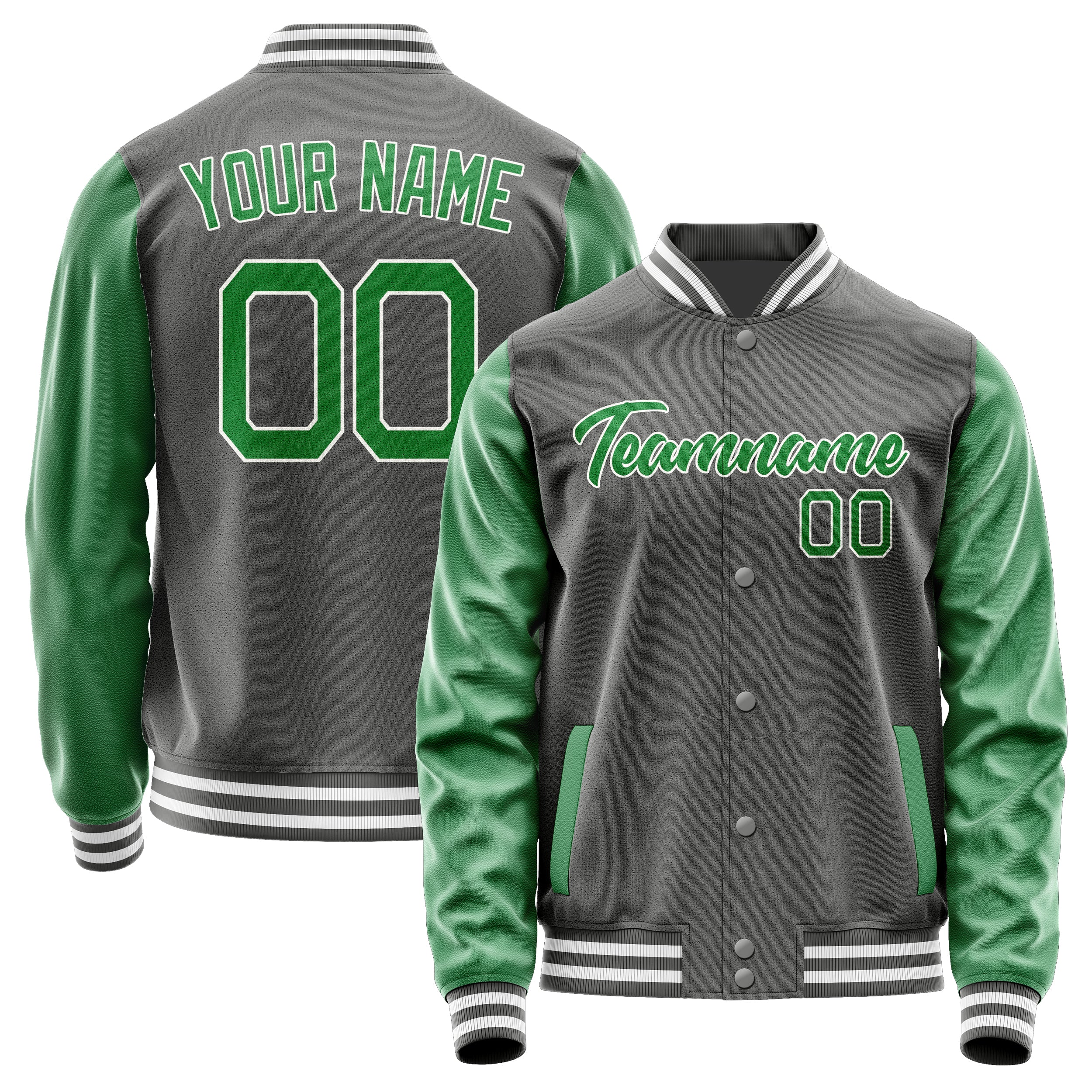 Custom Dark Grey Emerald Green Jacket JA2020242018B21824