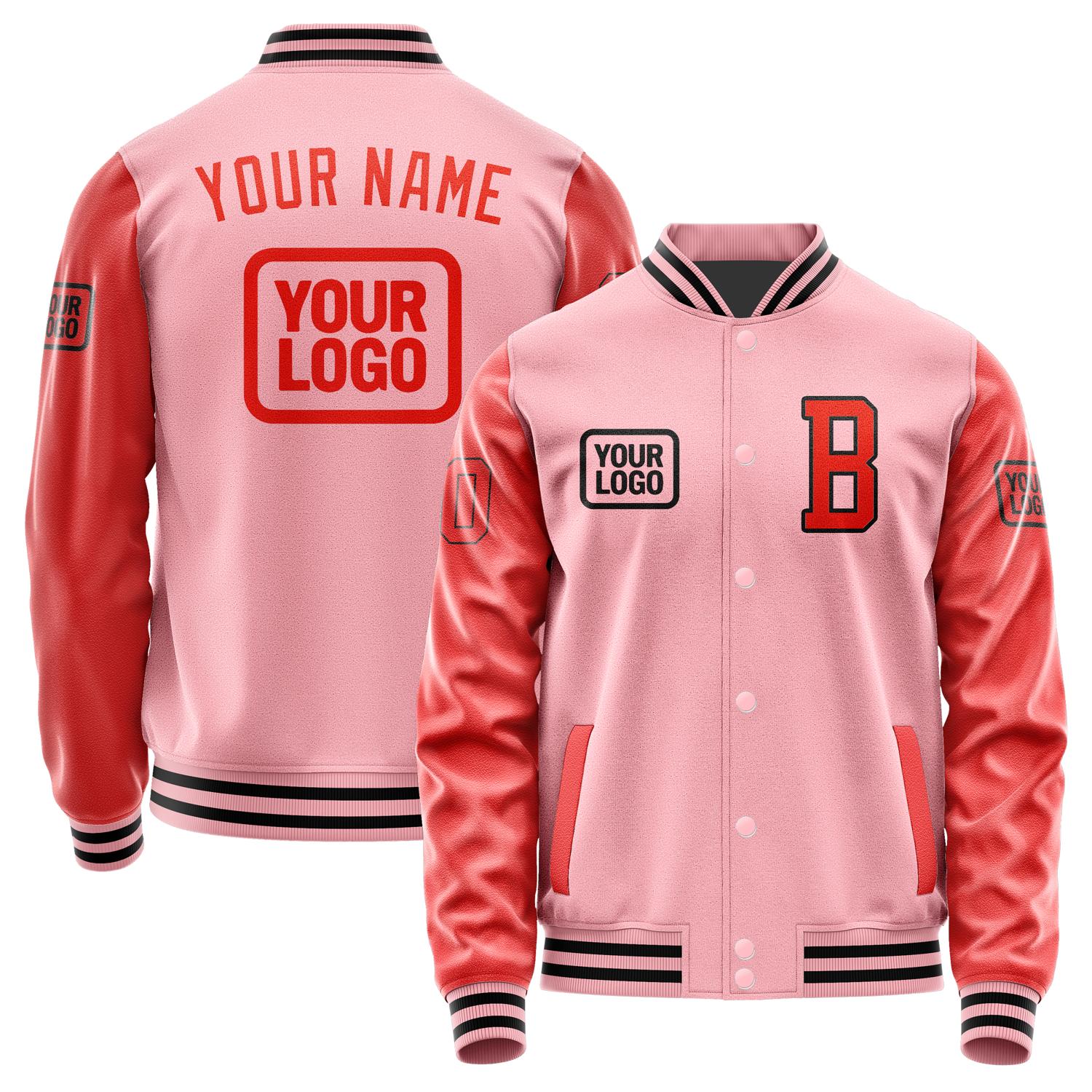 Custom Light Pink Orange Red Jacket JA212112211717121217