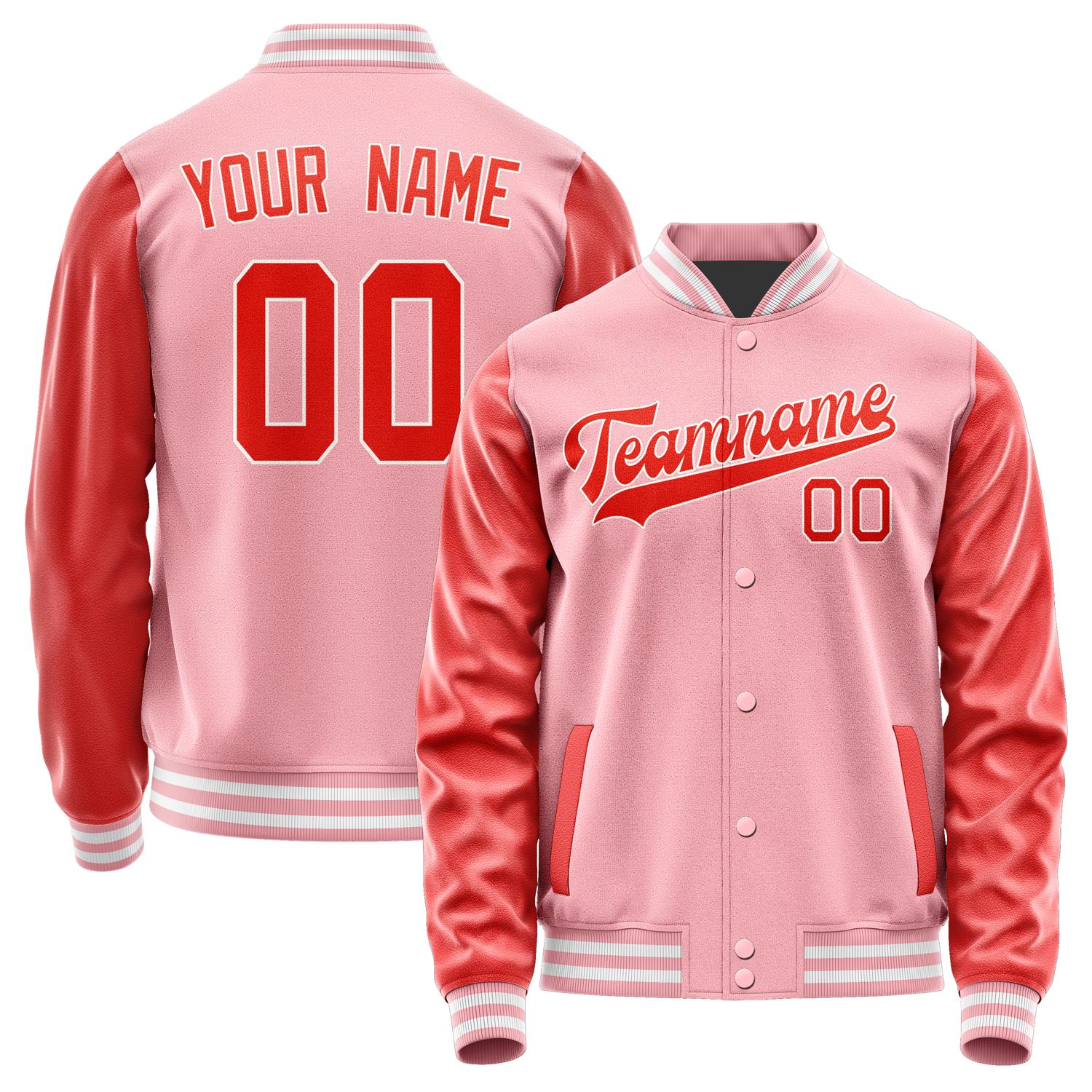 Custom Light Pink Orange Red Jacket JA2121122118B31812